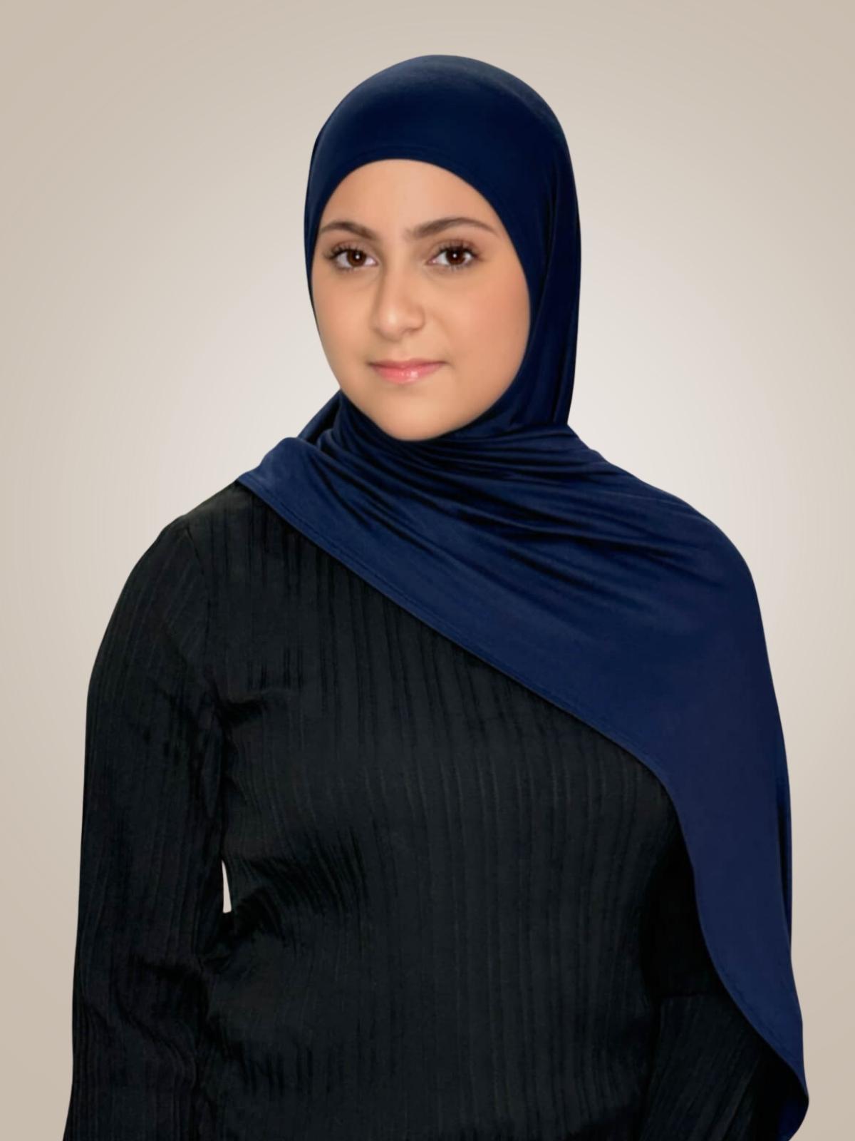 Modish Girl Pre-Sewn Jersey Hijab-Navy