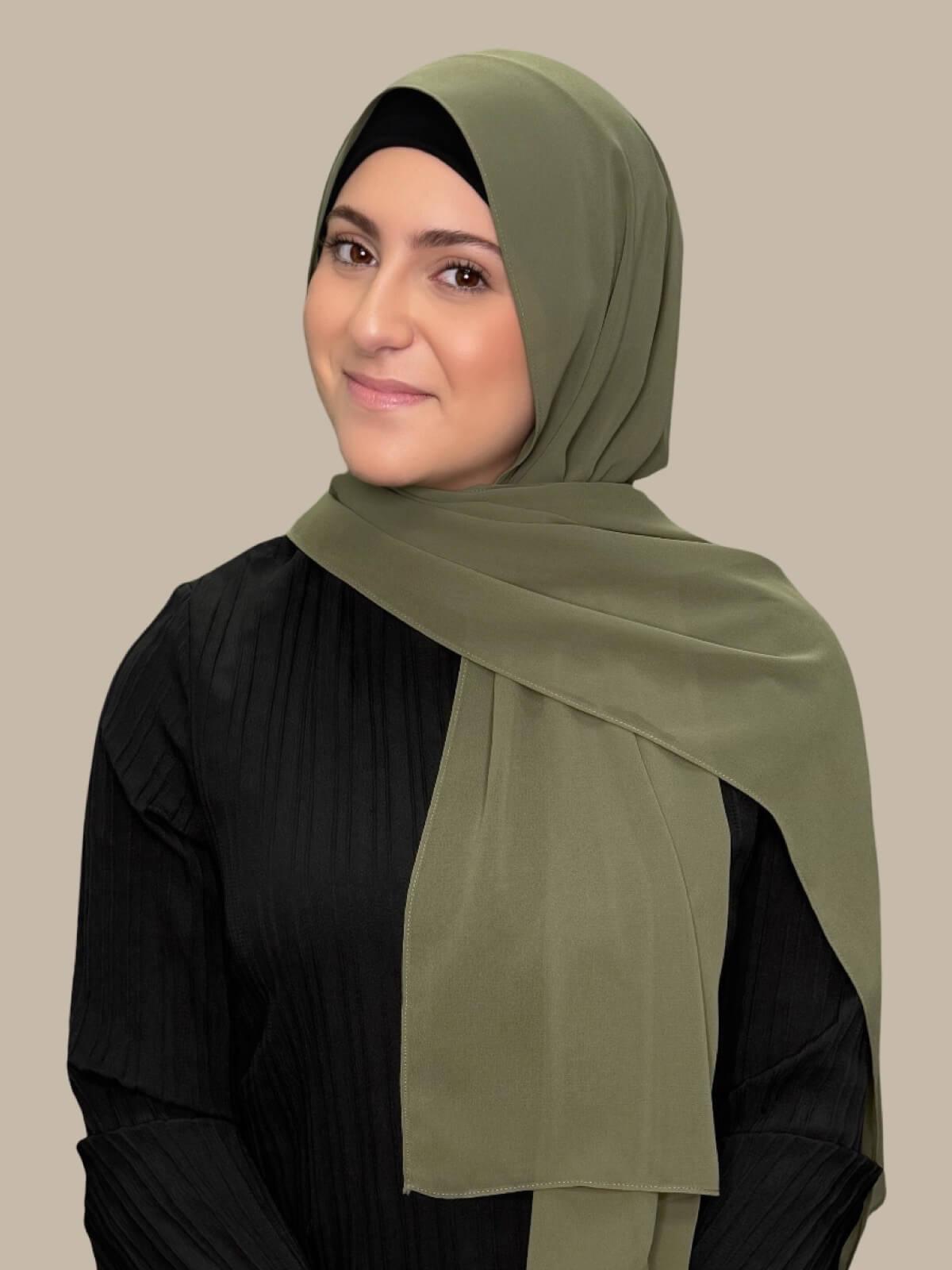 Modish Girl Luxury Chiffon Hijab-Dusty Olive
