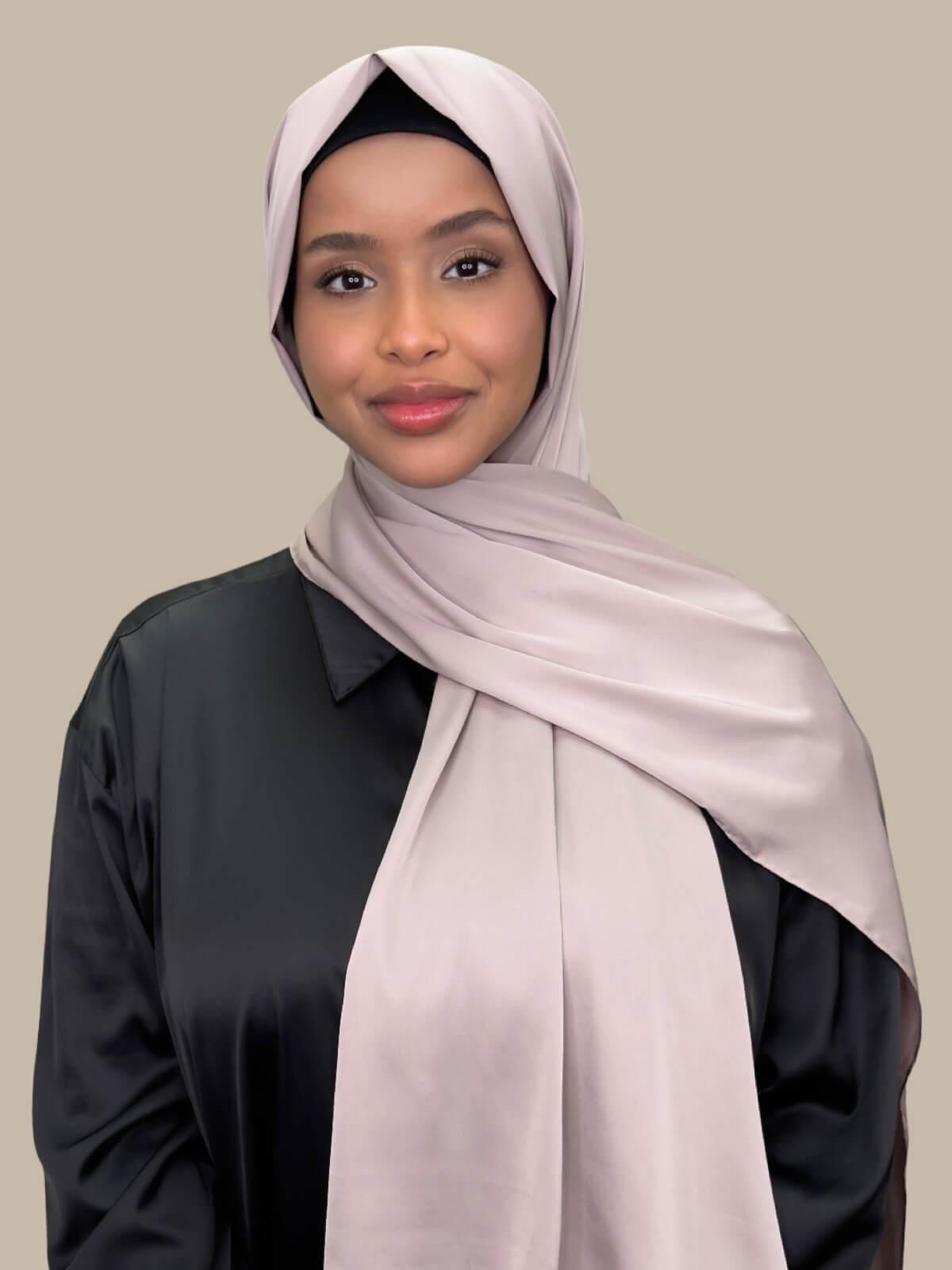 Premium Satin Hijab-Muted Mink