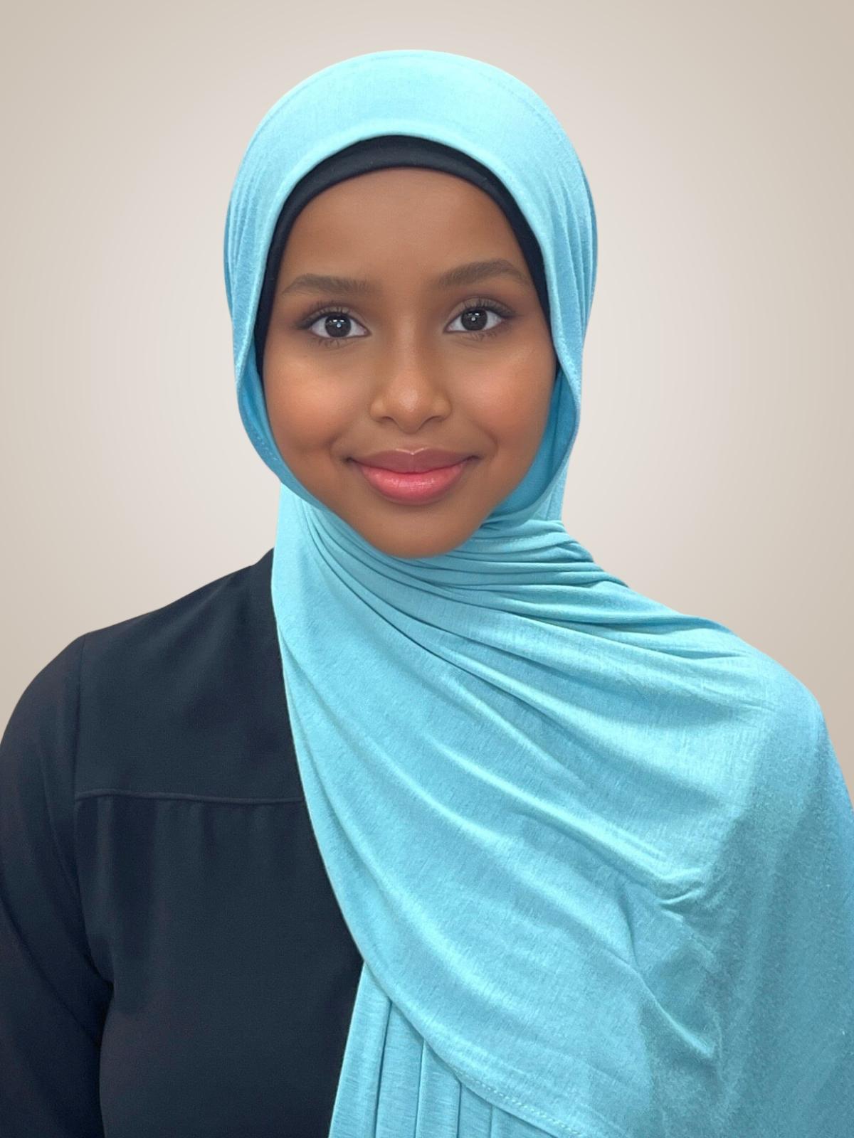 Classic Jersey hijab-Blue Lagoon