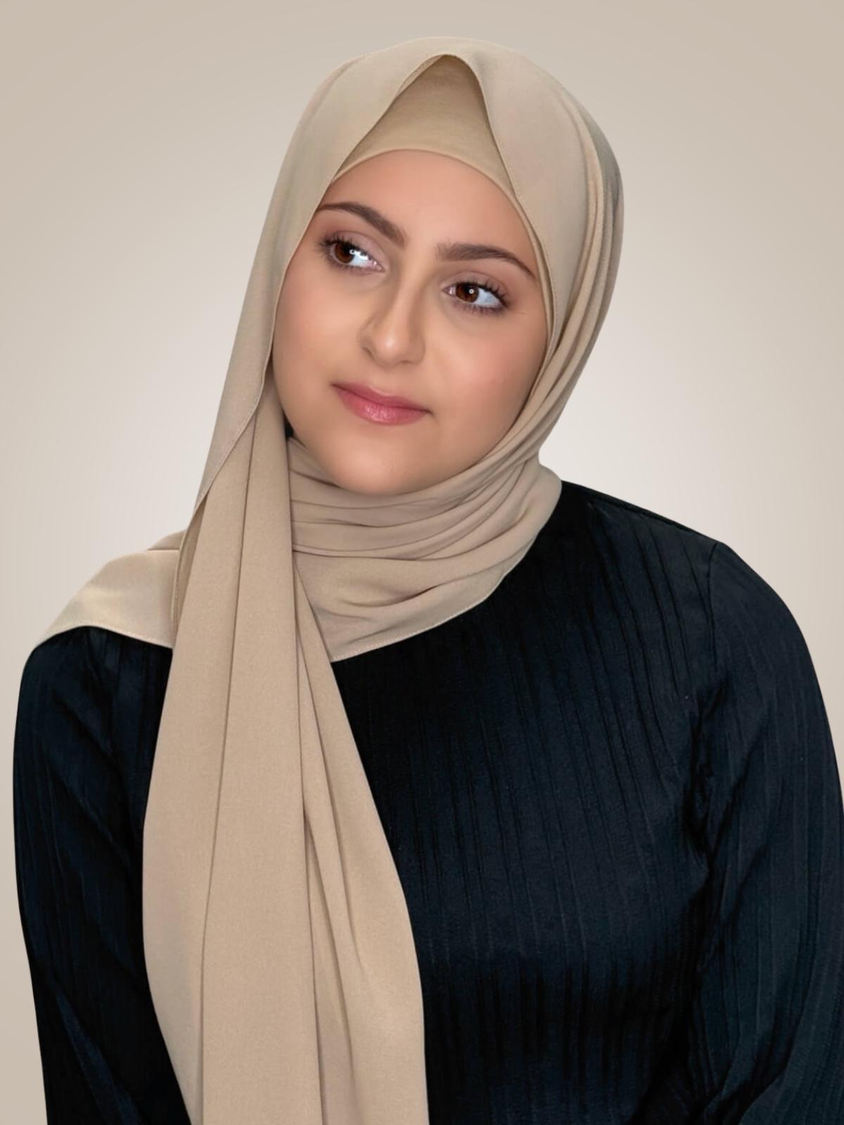 Modish Girl Matching Chiffon Hijab Set-Desert