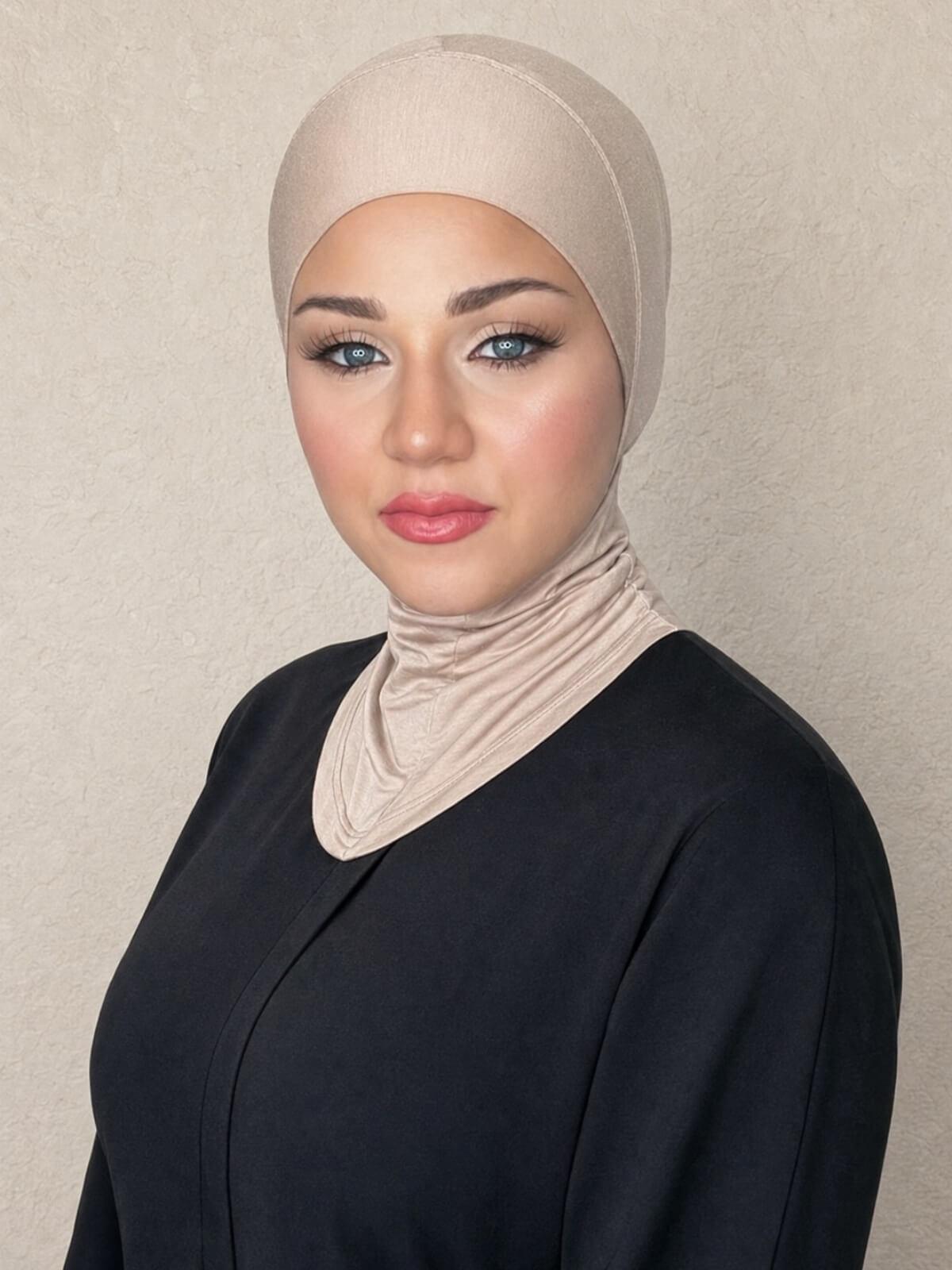 Premium Jersey Full Coverage Underscarf-Warm Taupe