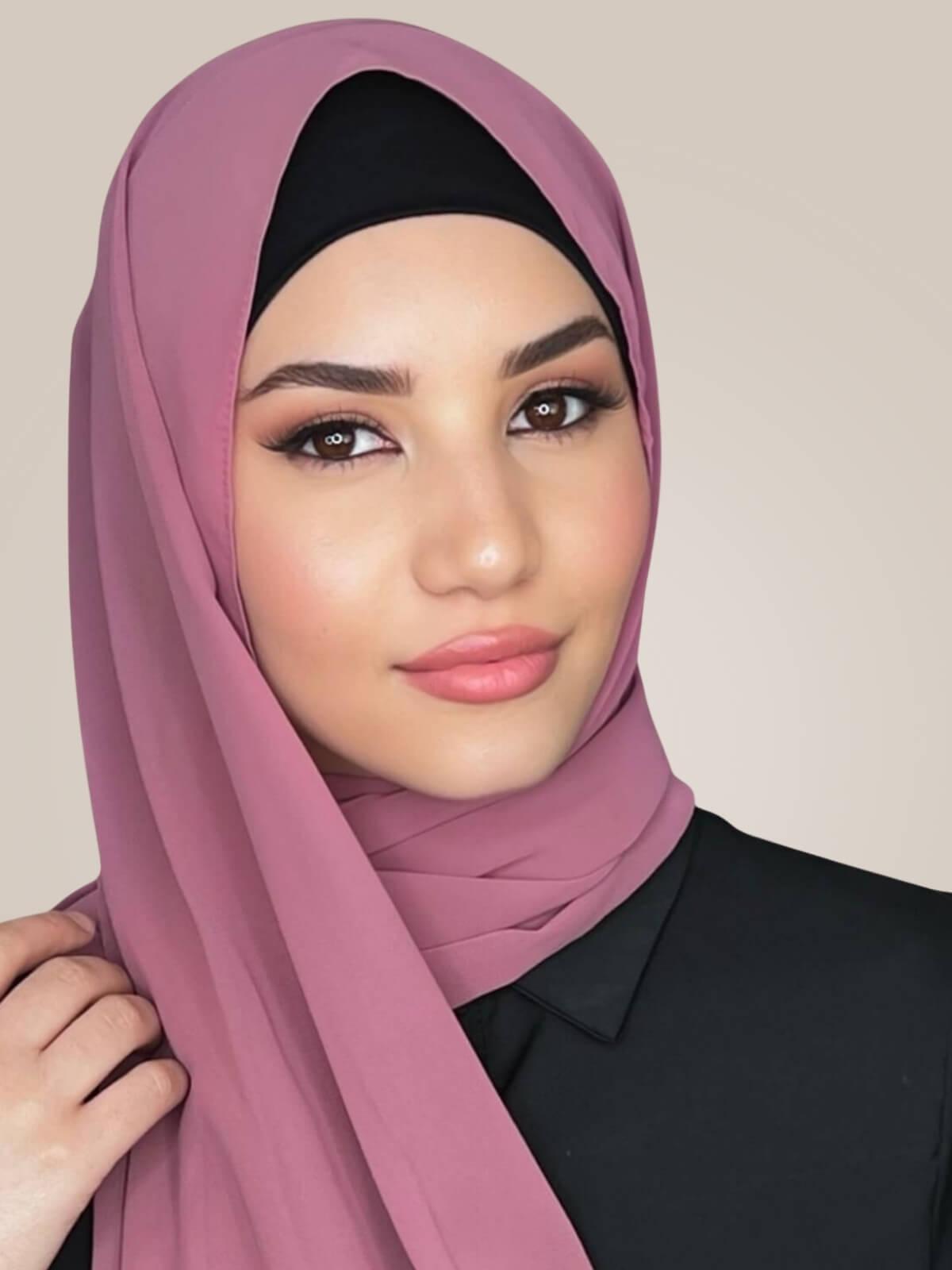 Luxury Chiffon Hijab-Pale Rose