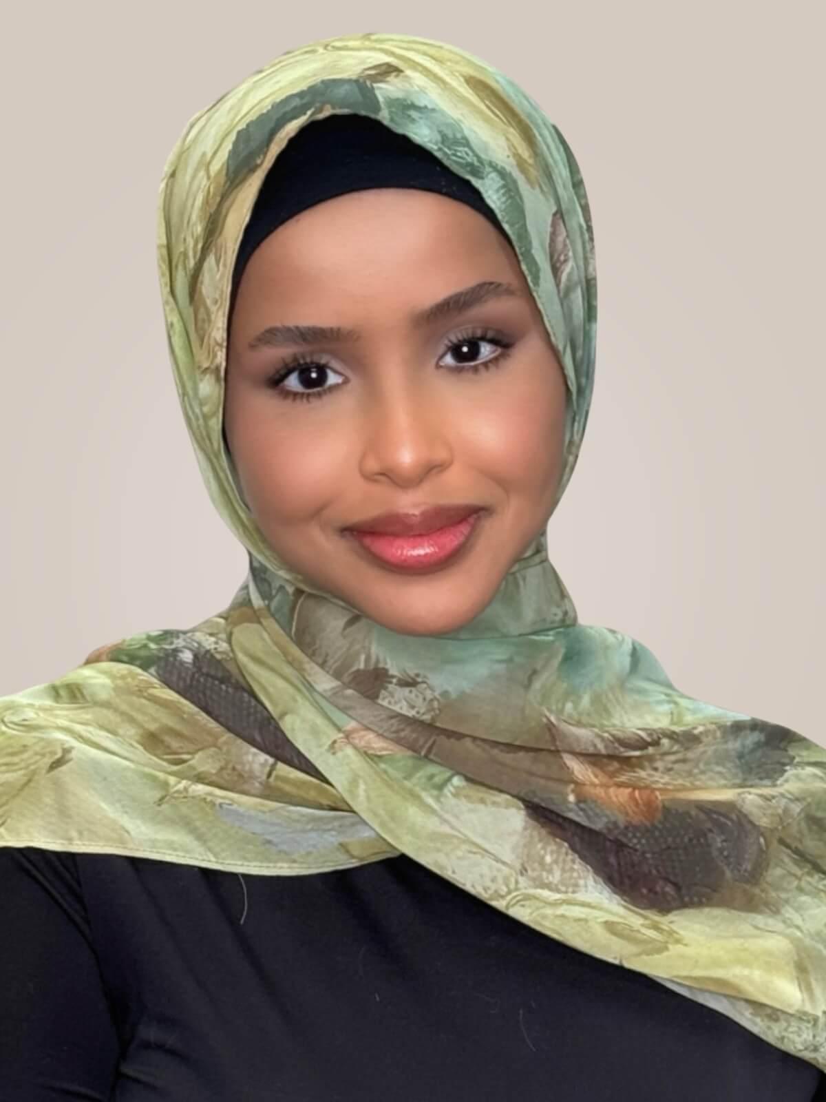 Printed Chiffon Hijab-Willow Drift