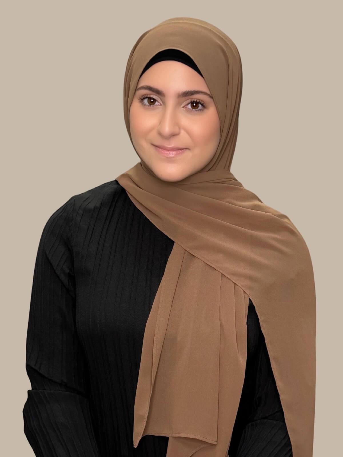 Modish Girl Luxury Chiffon Hijab-Walnut Brown