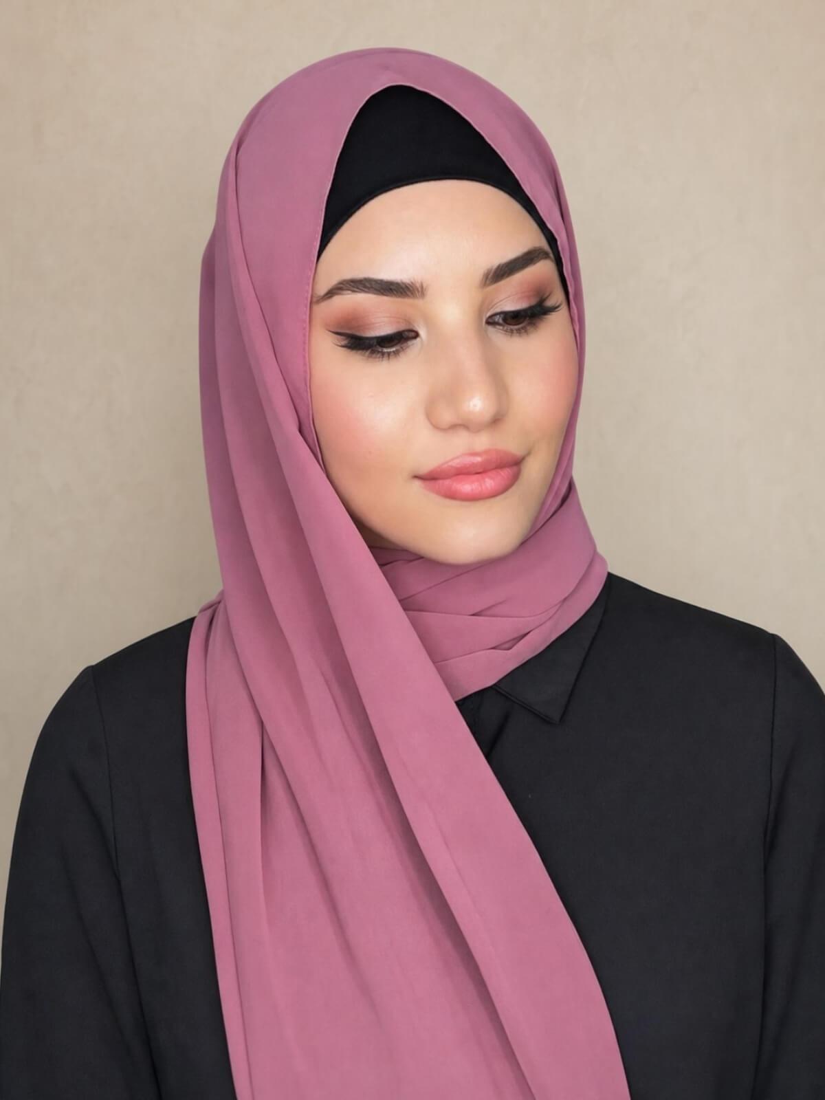 Luxury Chiffon Hijab-Pale Rose
