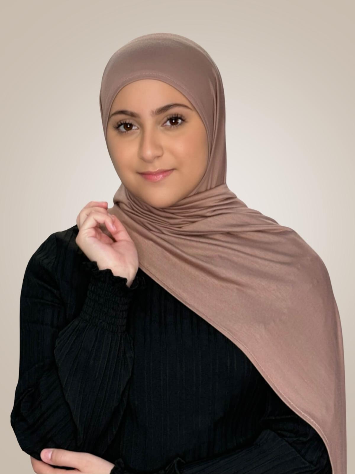 Modish Girl Pre-Sewn Jersey hijab-Pale Taupe
