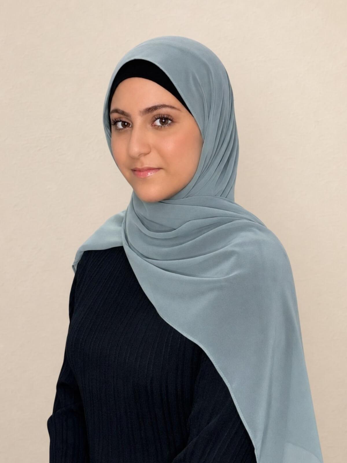 Modish Girl Luxury Chiffon Hijab-Stone Green
