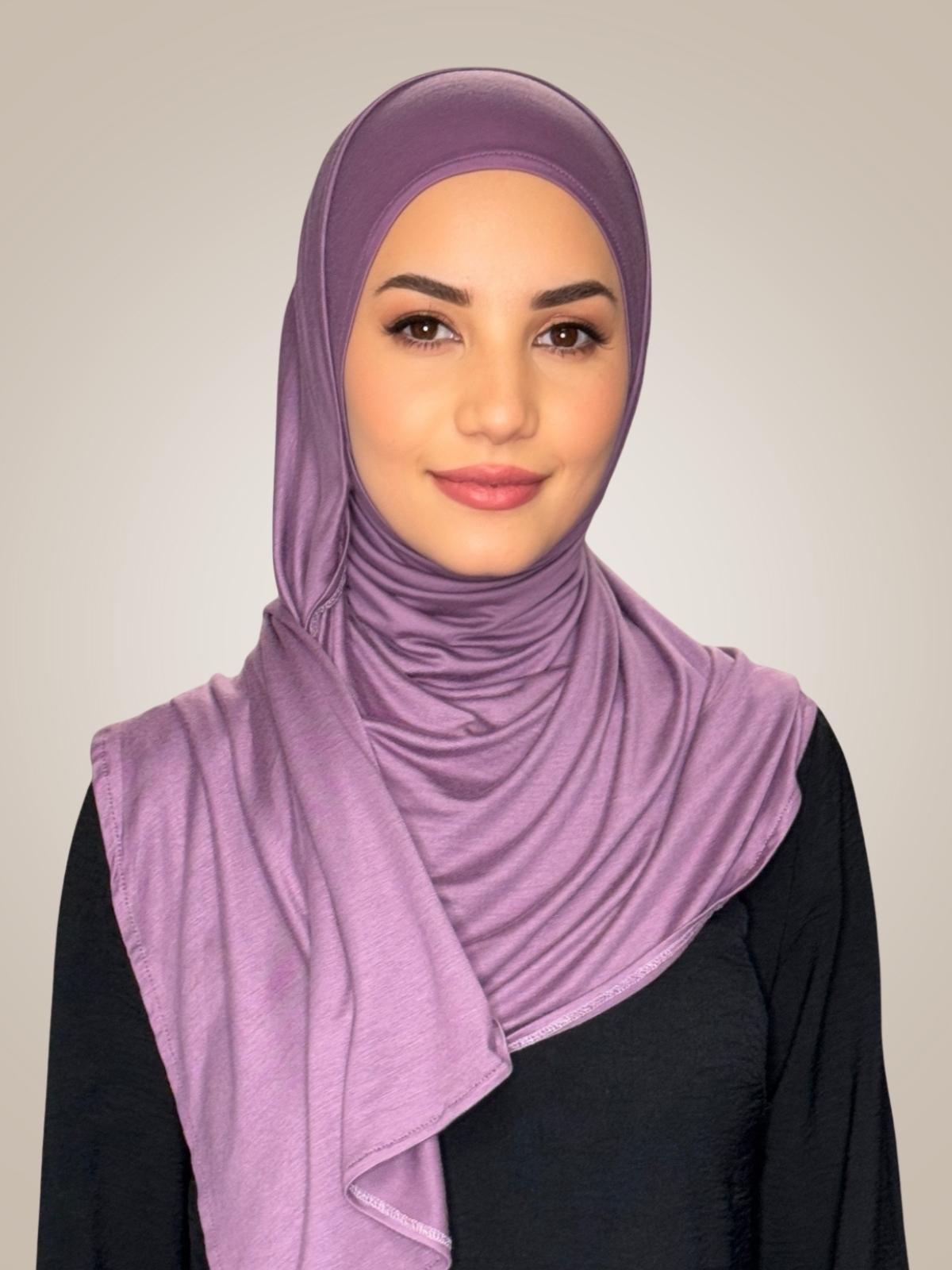 Pre-Sewn Jersey Hijab-Mauve Taupe