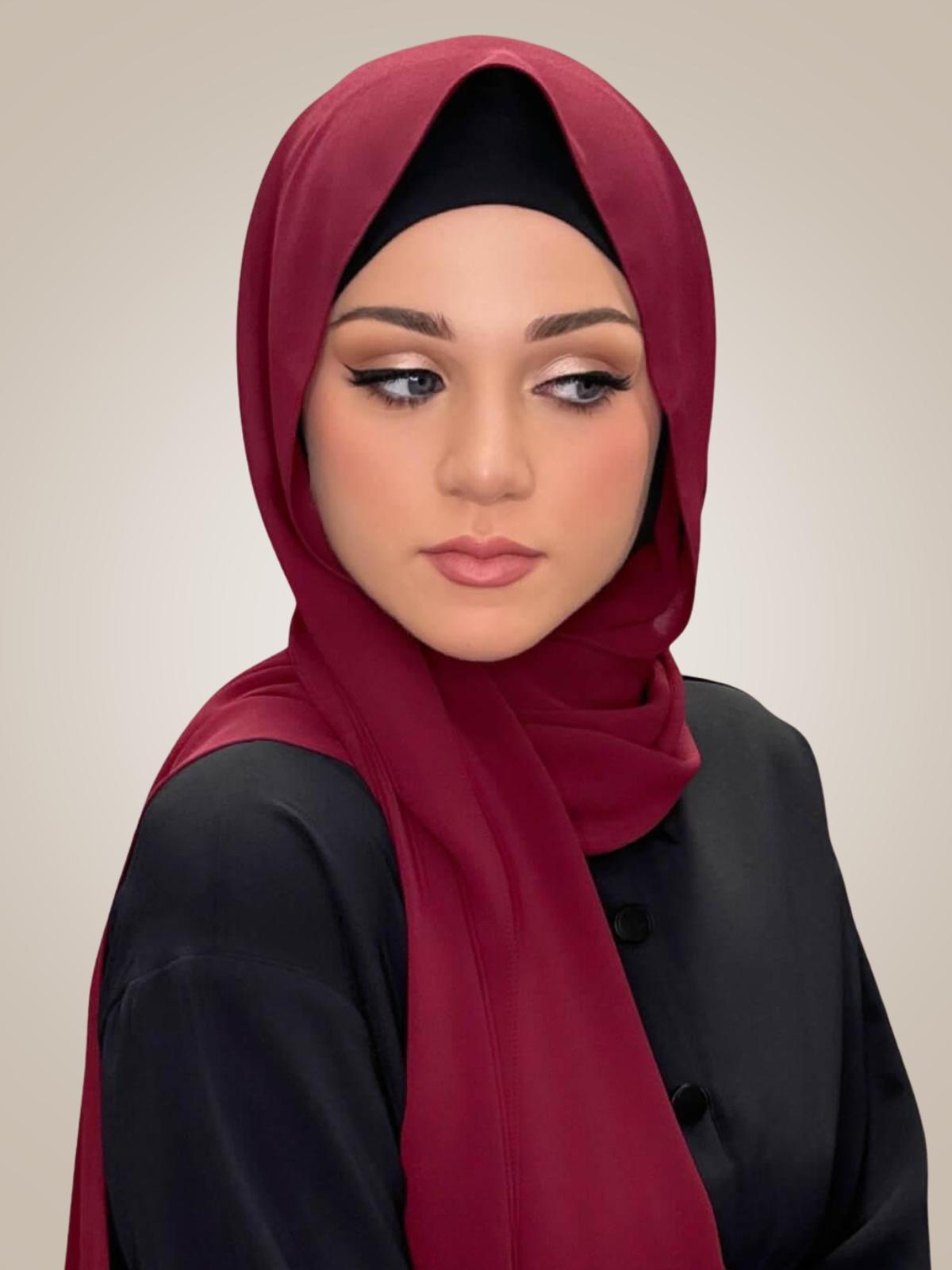 Classic Chiffon Hijab-Mahogany