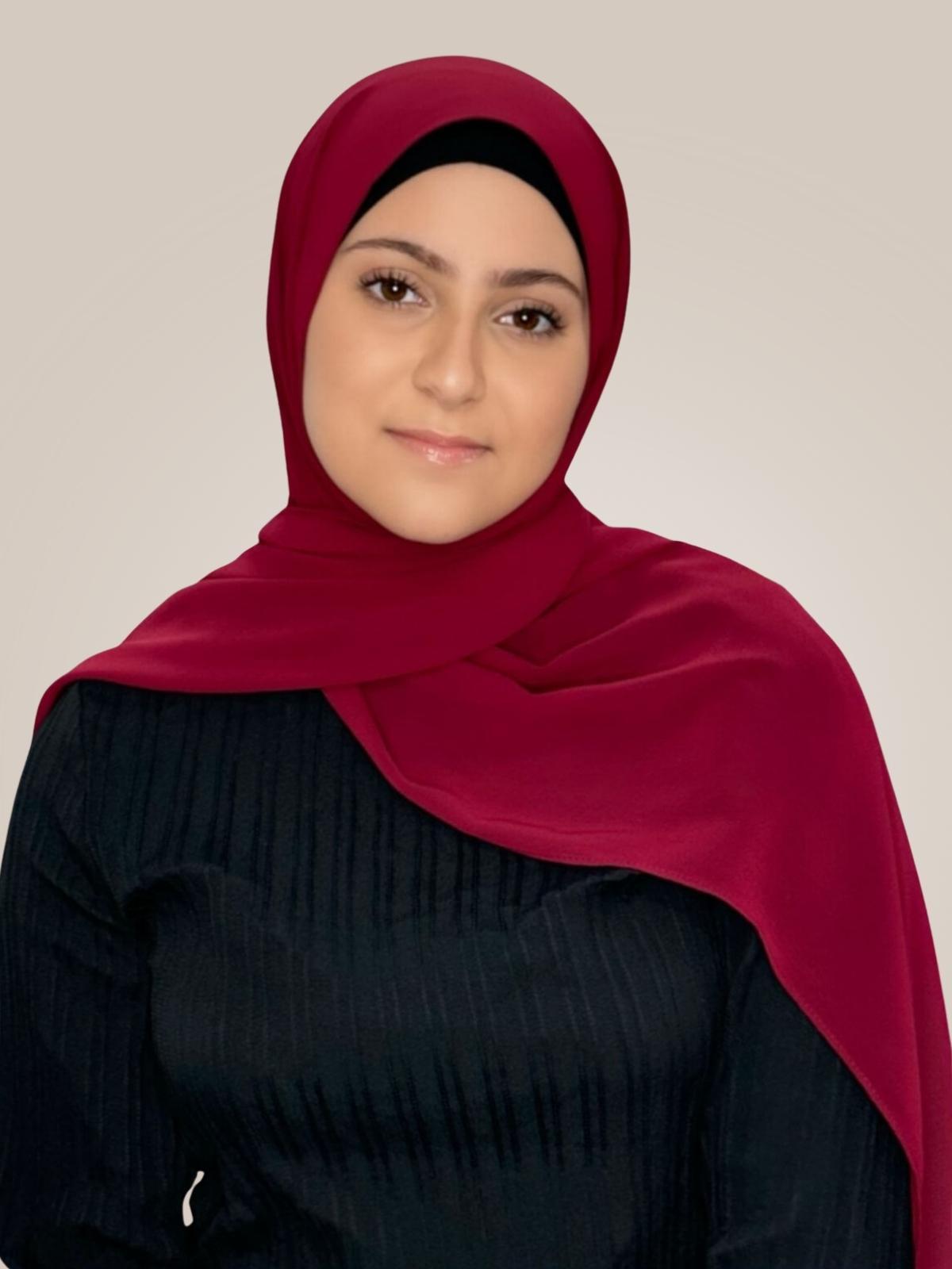 Modish Girl Luxury Chiffon Hijab-Berry Red