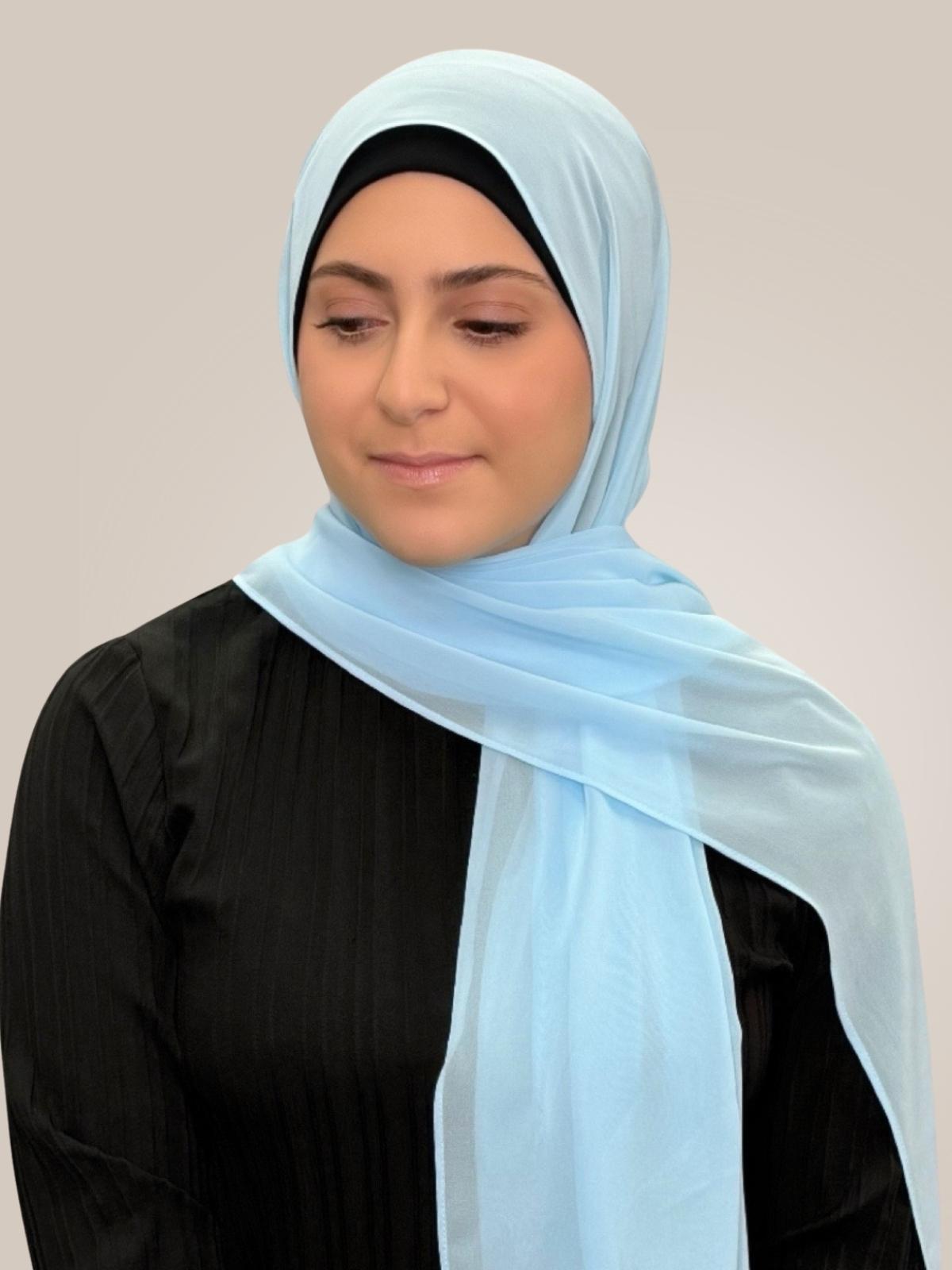 Modish Girl Luxury Chiffon Hijab-Baby Blue