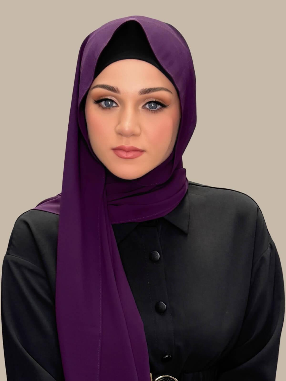 Classic Chiffon Hijab-Plum Purple