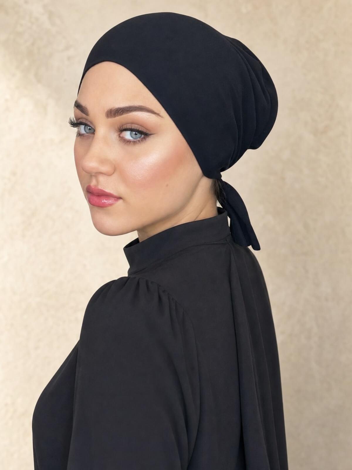 Tie Back UnderScarf-Black