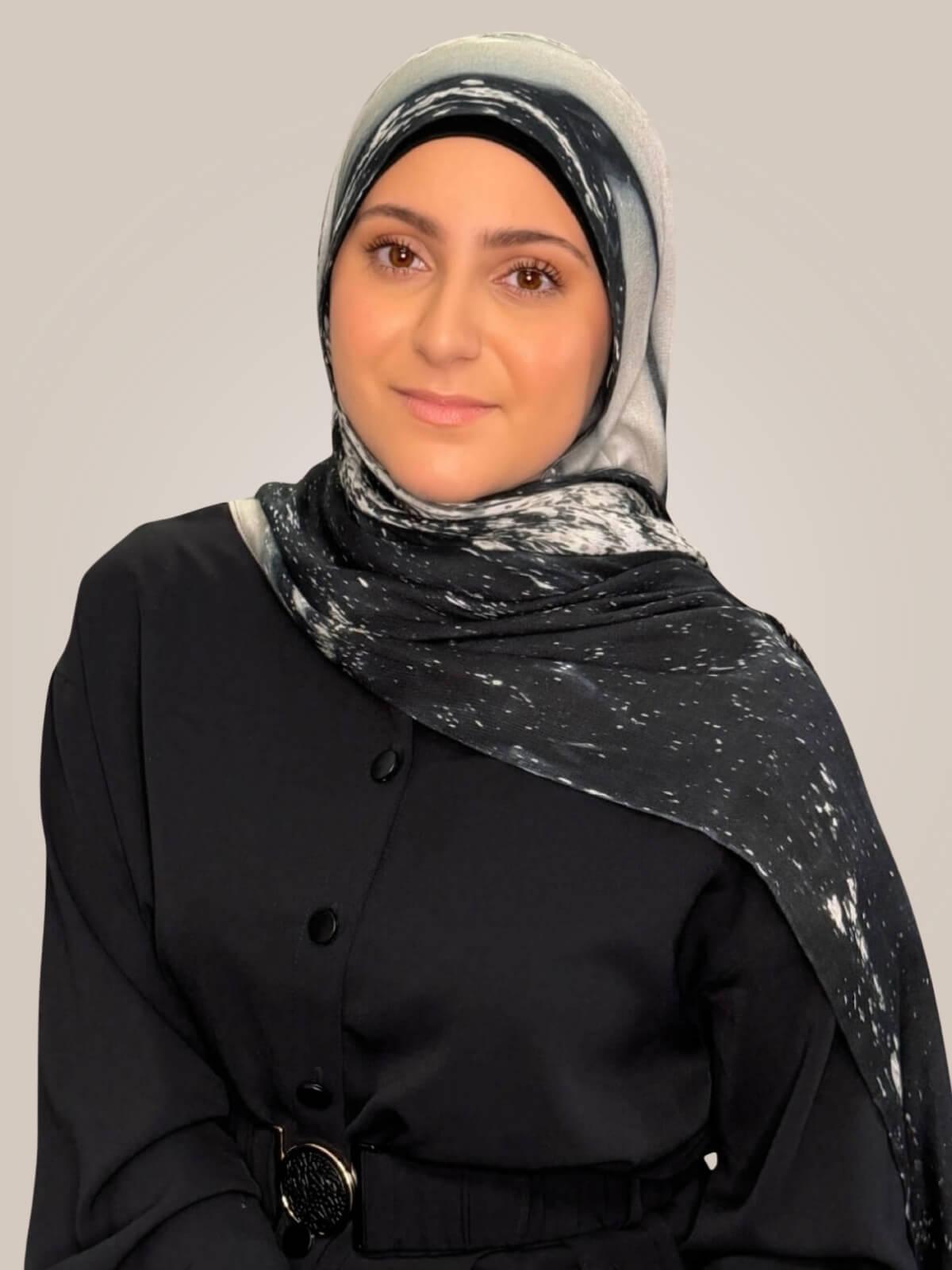 Modish Girl Print Modal Hijab-Milan Noir