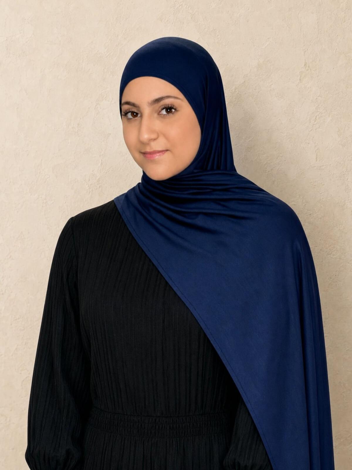 Modish Girl Pre-Sewn Jersey Hijab-Navy