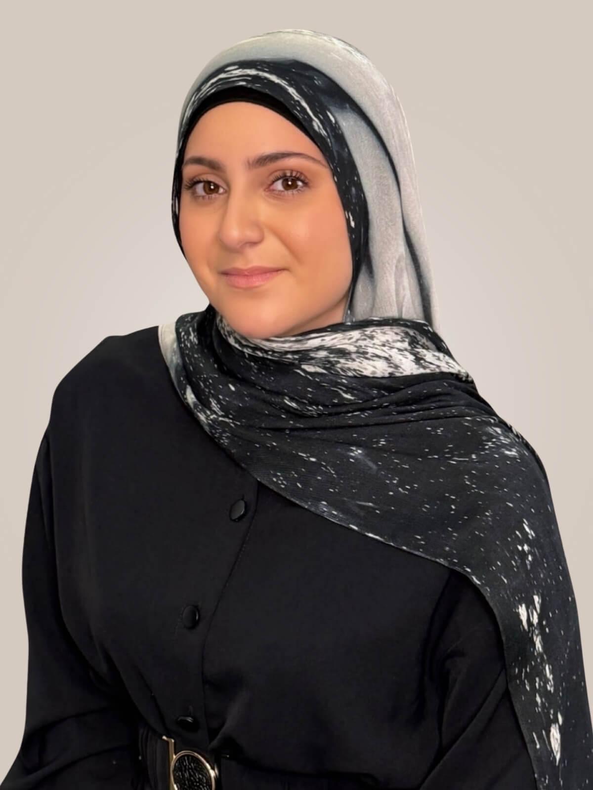 Modish Girl Print Modal Hijab-Milan Noir