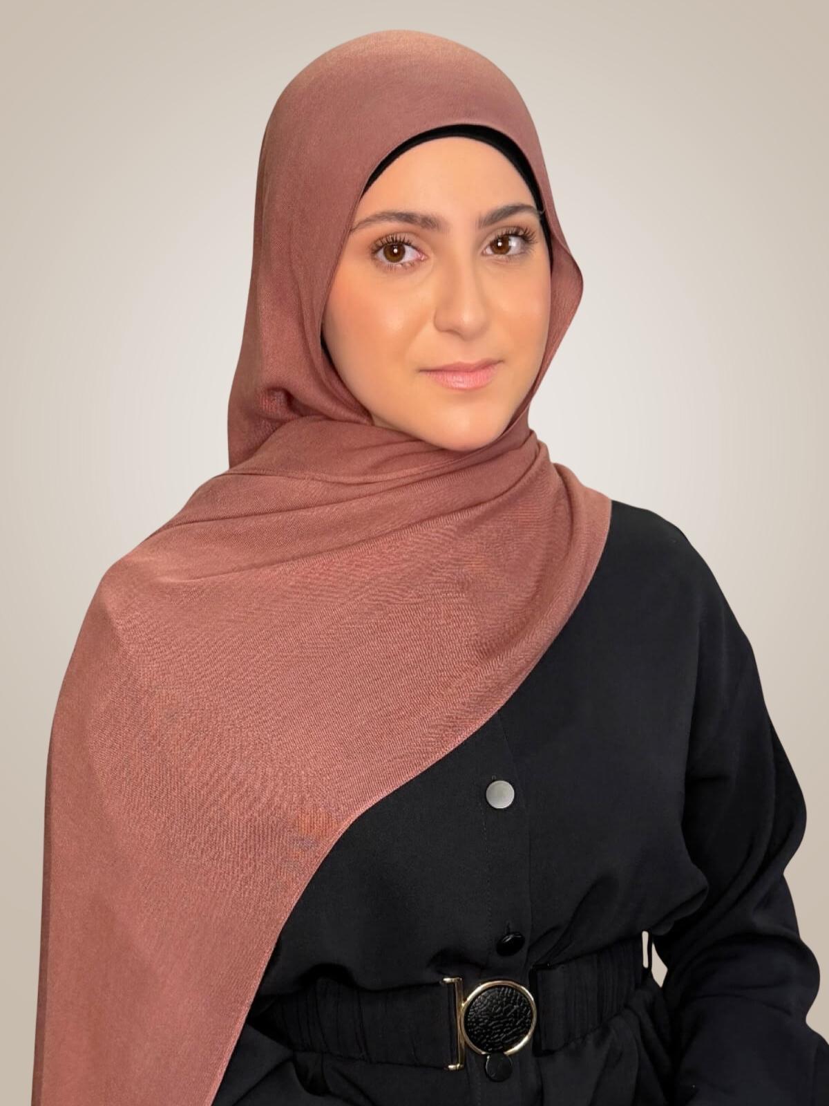 Modish Girl Cotton Modal Hijab-Desert Rose