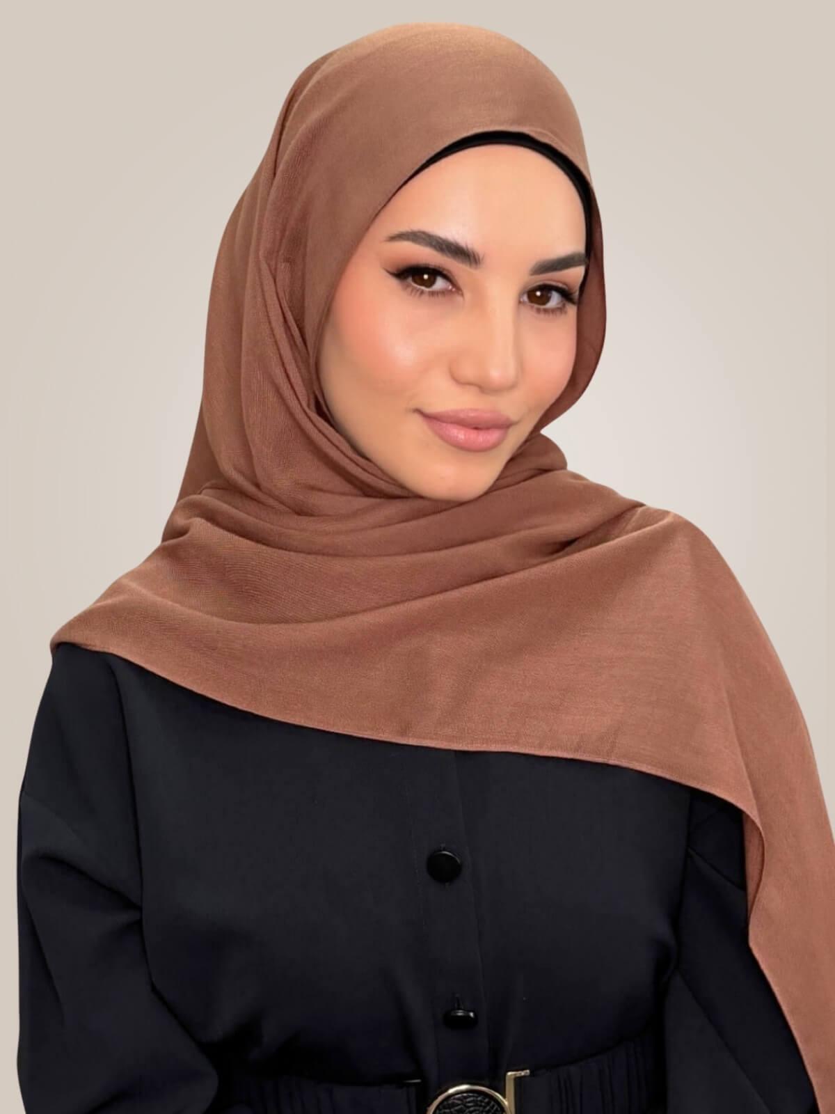 Cotton Modal Hijab-Golden Walnut