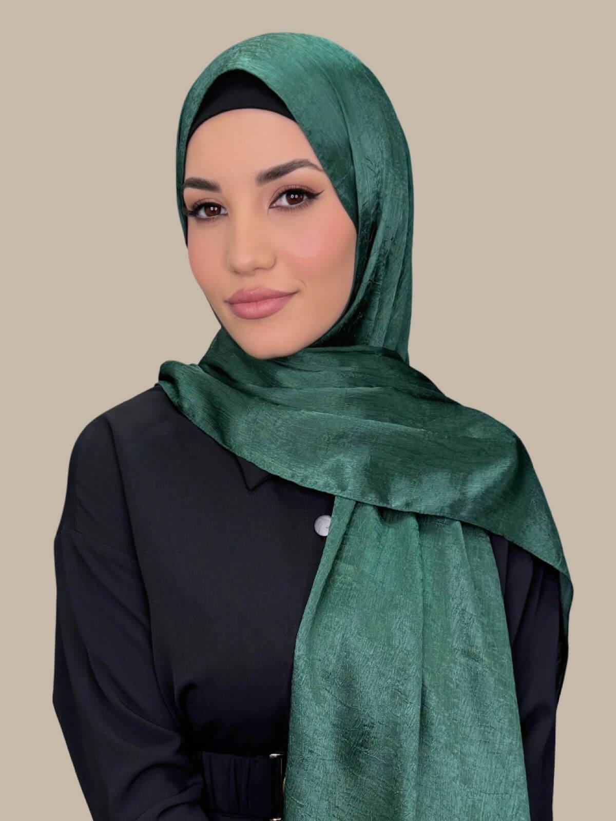 Classic Satin Hijab-Dark Green