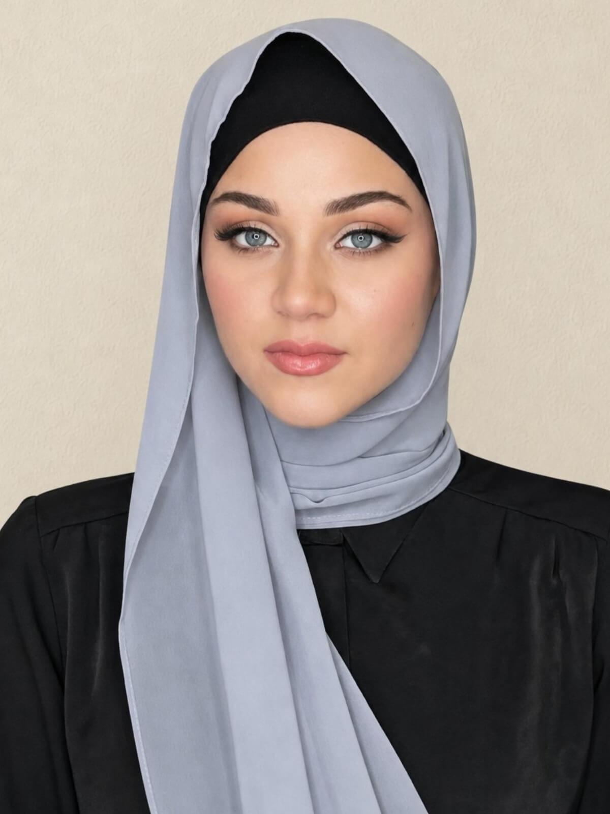 Luxury Chiffon Hijab-Smoke Grey