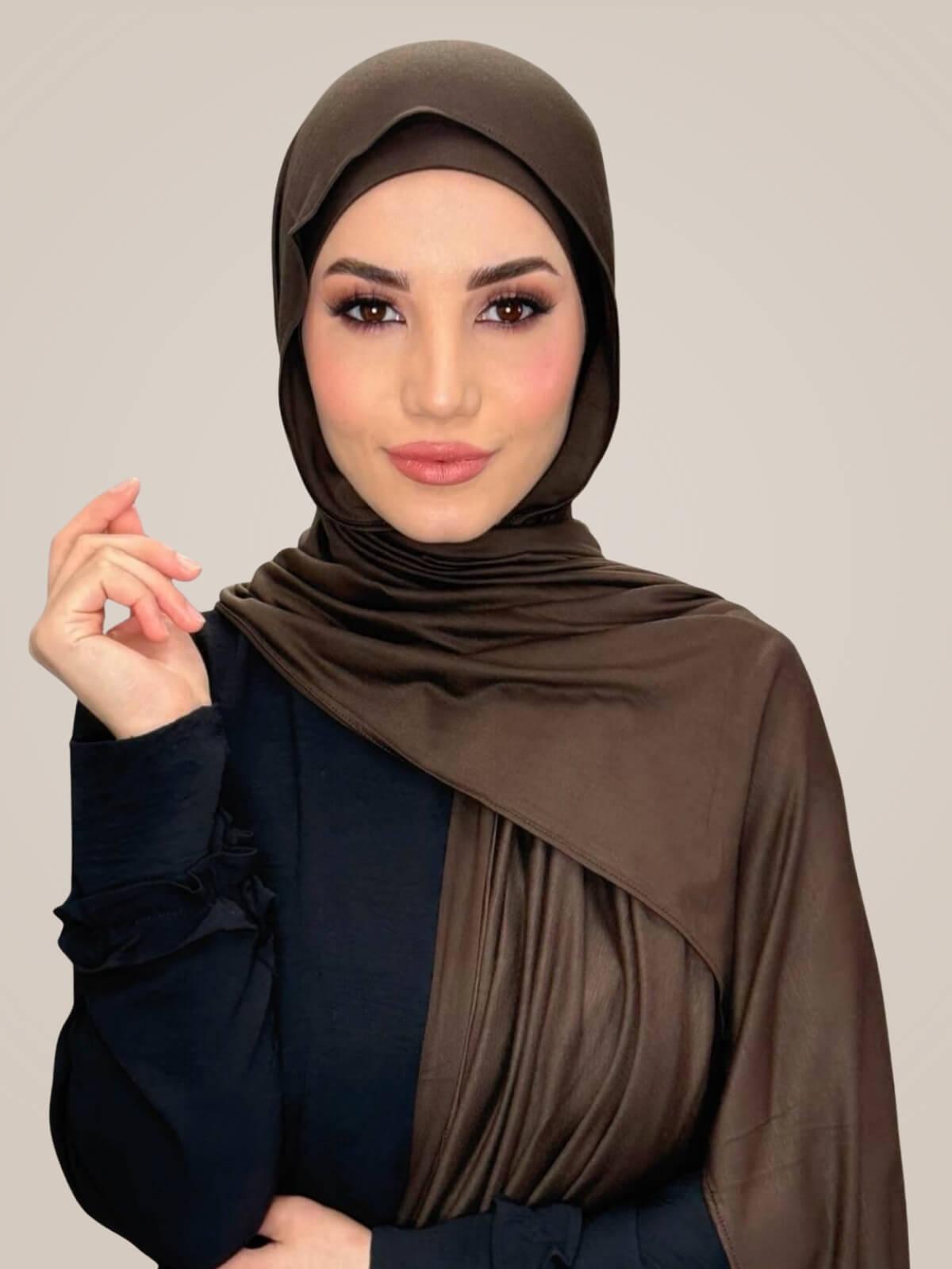 Premium Jersey hijab-Chocolate Brown