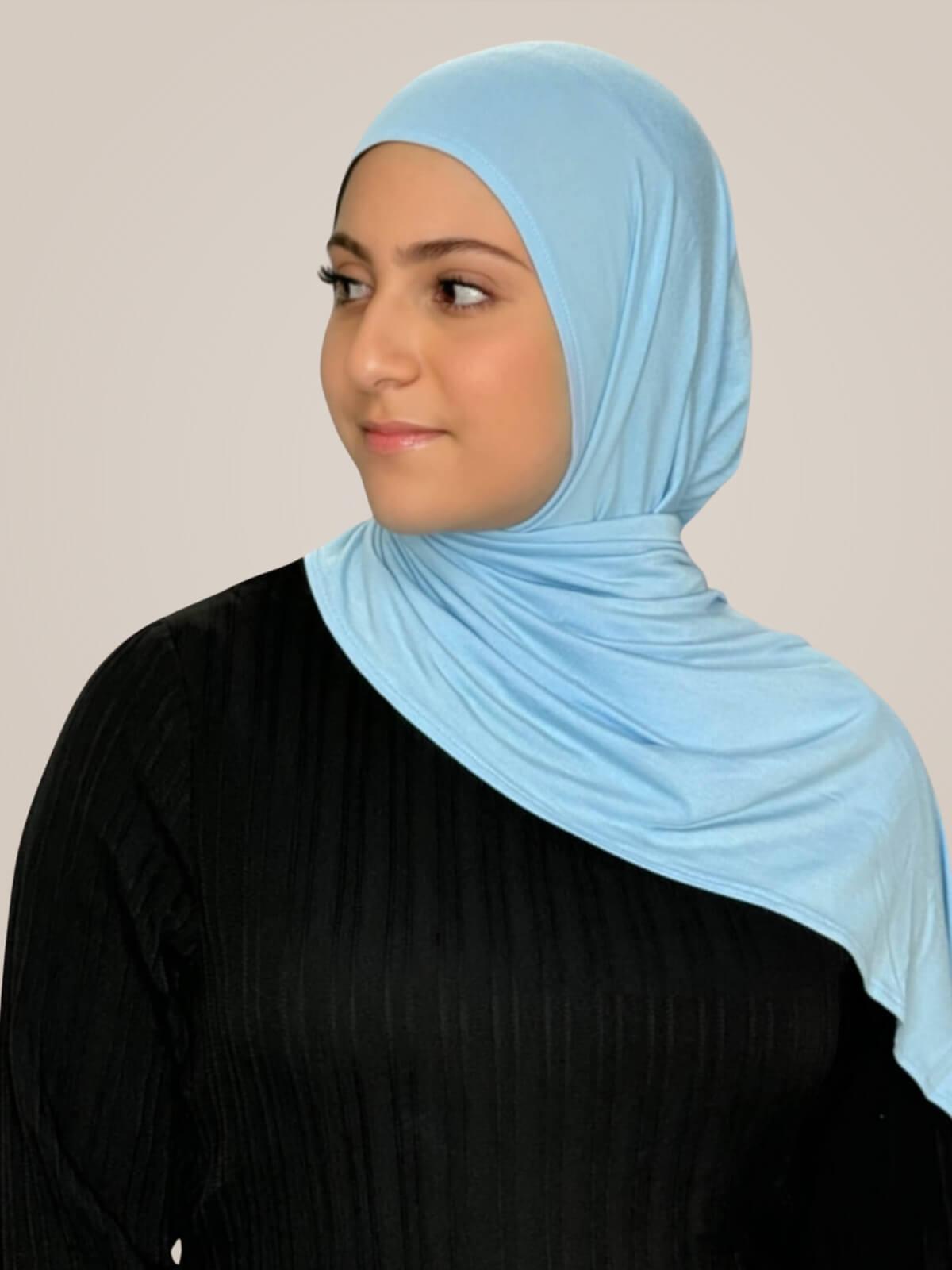 Modish Girl Pre-Sewn Jersey Hijab-Baby Blue