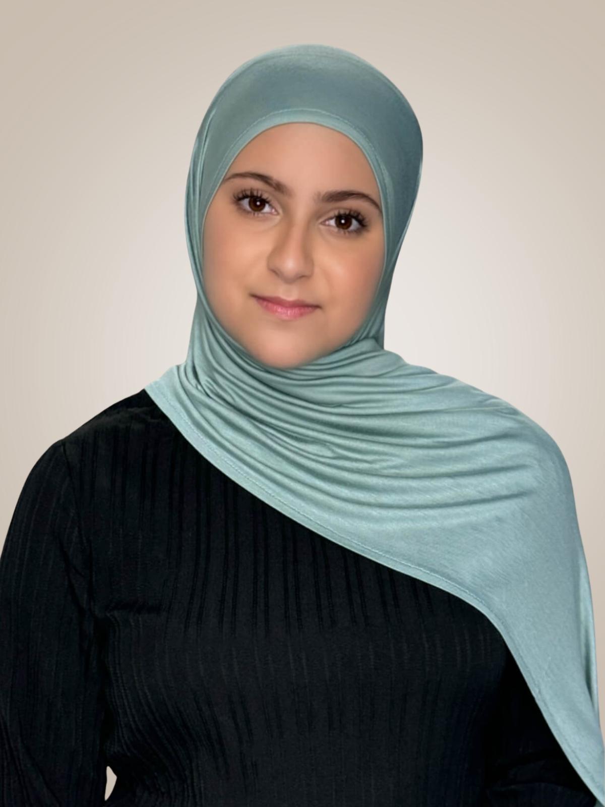 Modish Girl Pre-Sewn Jersey hijab-Pale Cyan