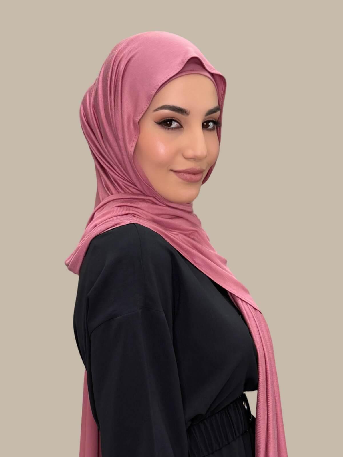 Premium Jersey Hijab-Pale Rose