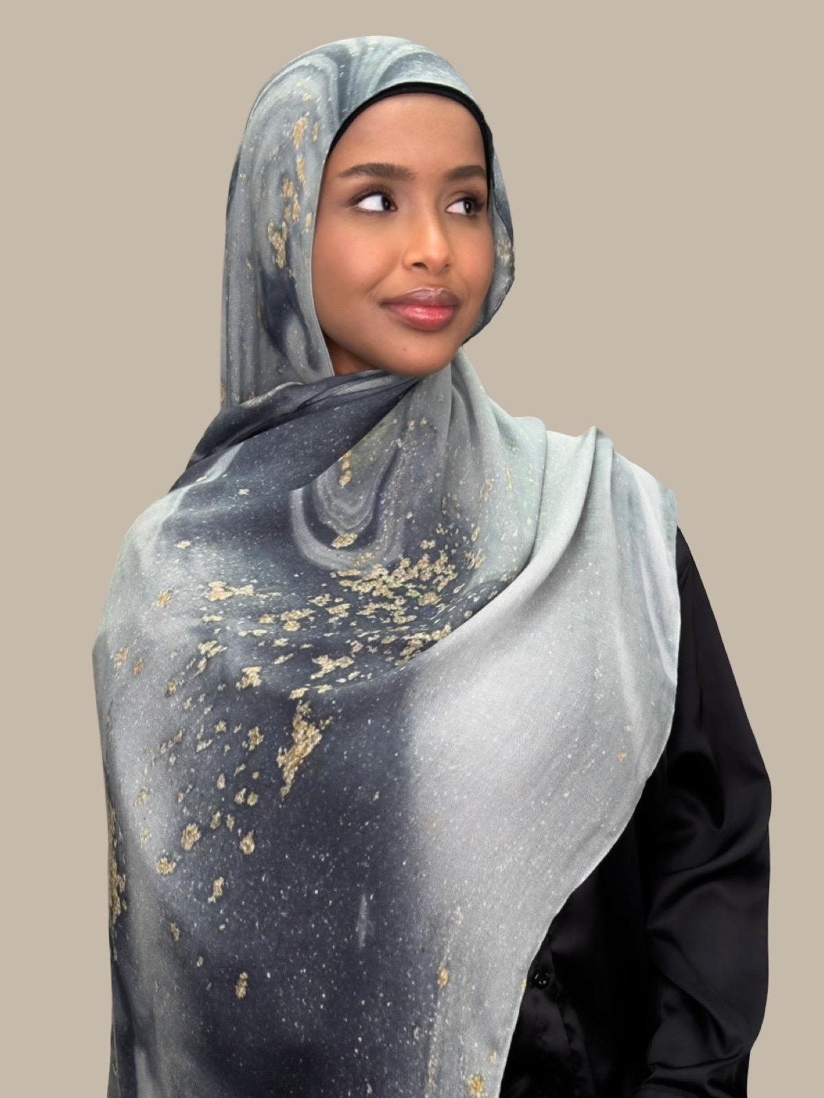 Print Modal Hijab-London Fog