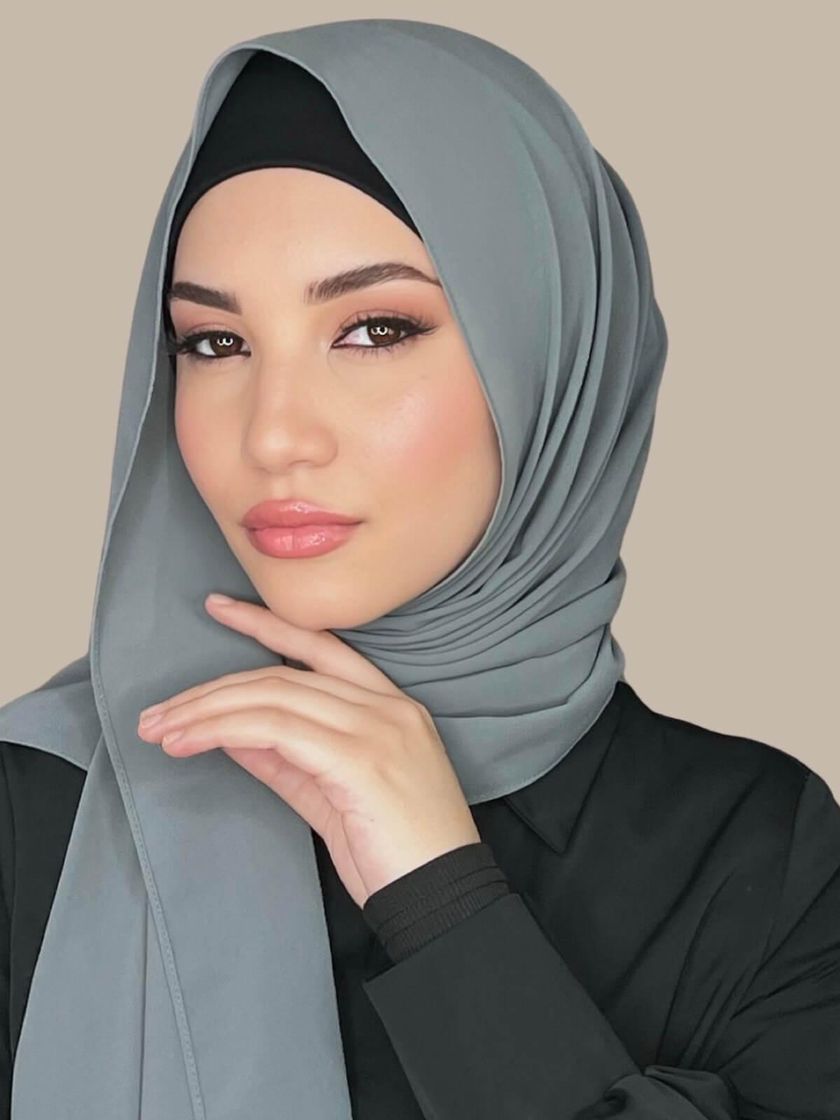 Classic Chiffon Hijab-Charcoal