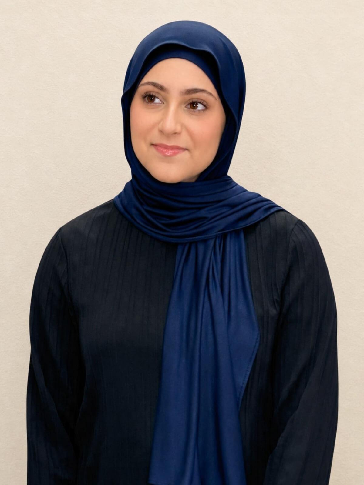Modish Girl Premium Jersey Hijab-Navy