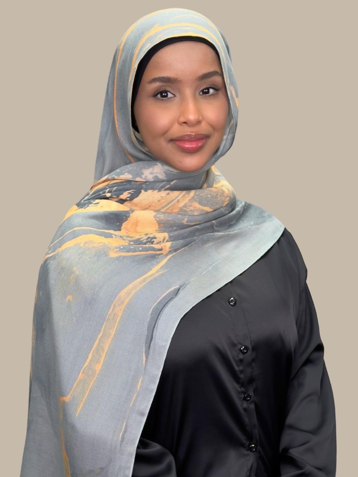 Print Modal Hijab-Vienna Grey