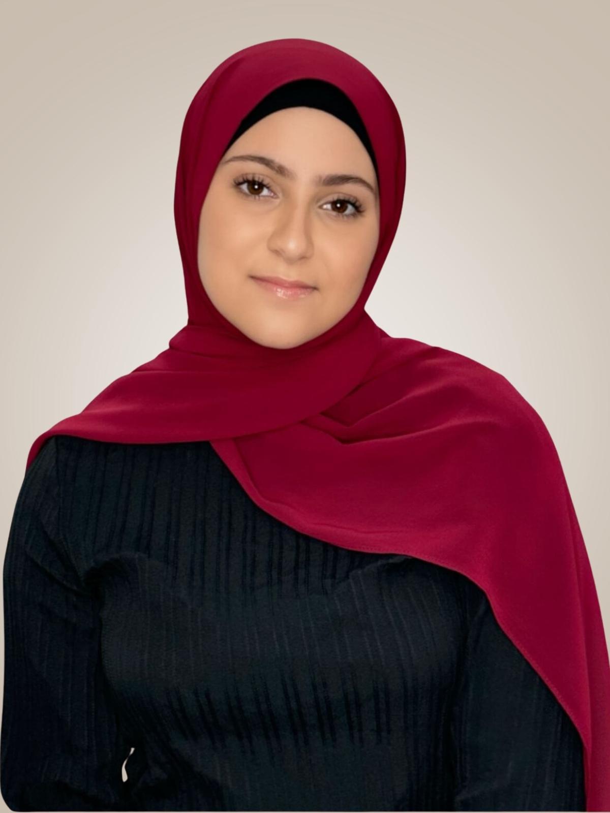 Modish Girl Luxury Chiffon Hijab-Berry Red