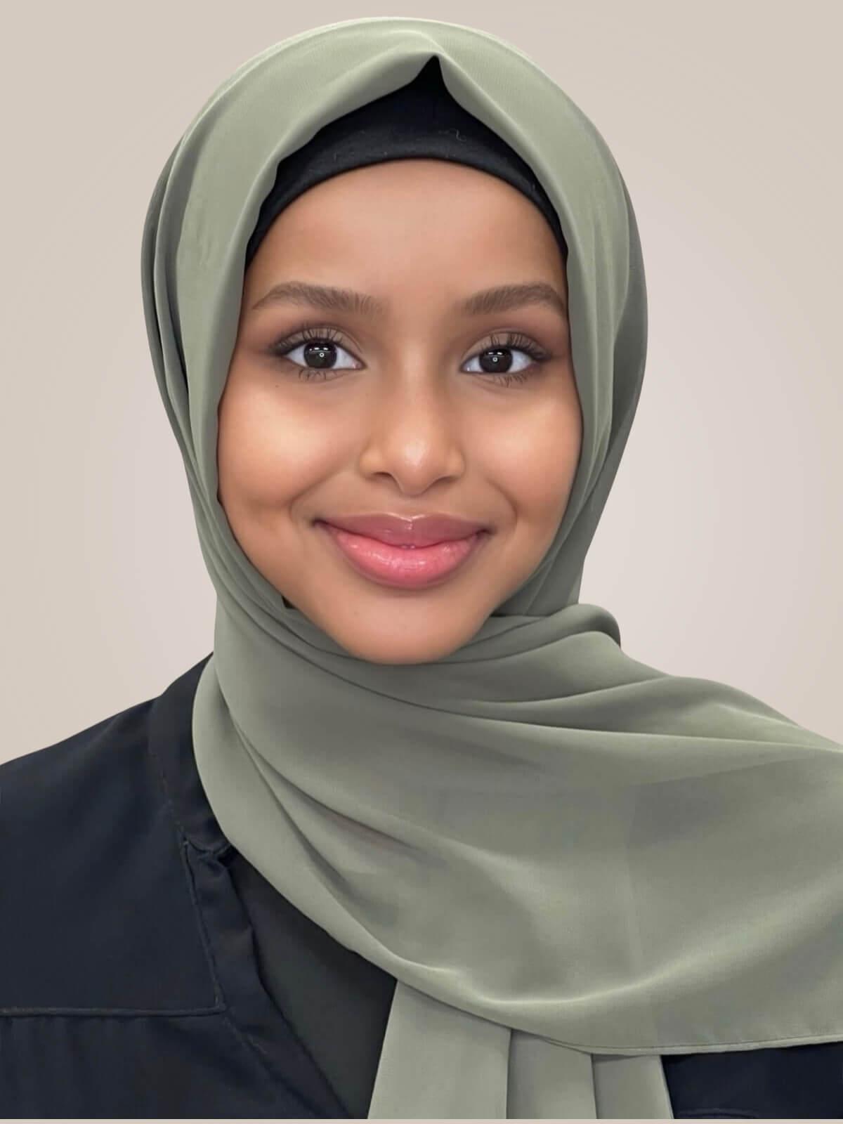 Luxury Chiffon Hijab-Dusty Olive