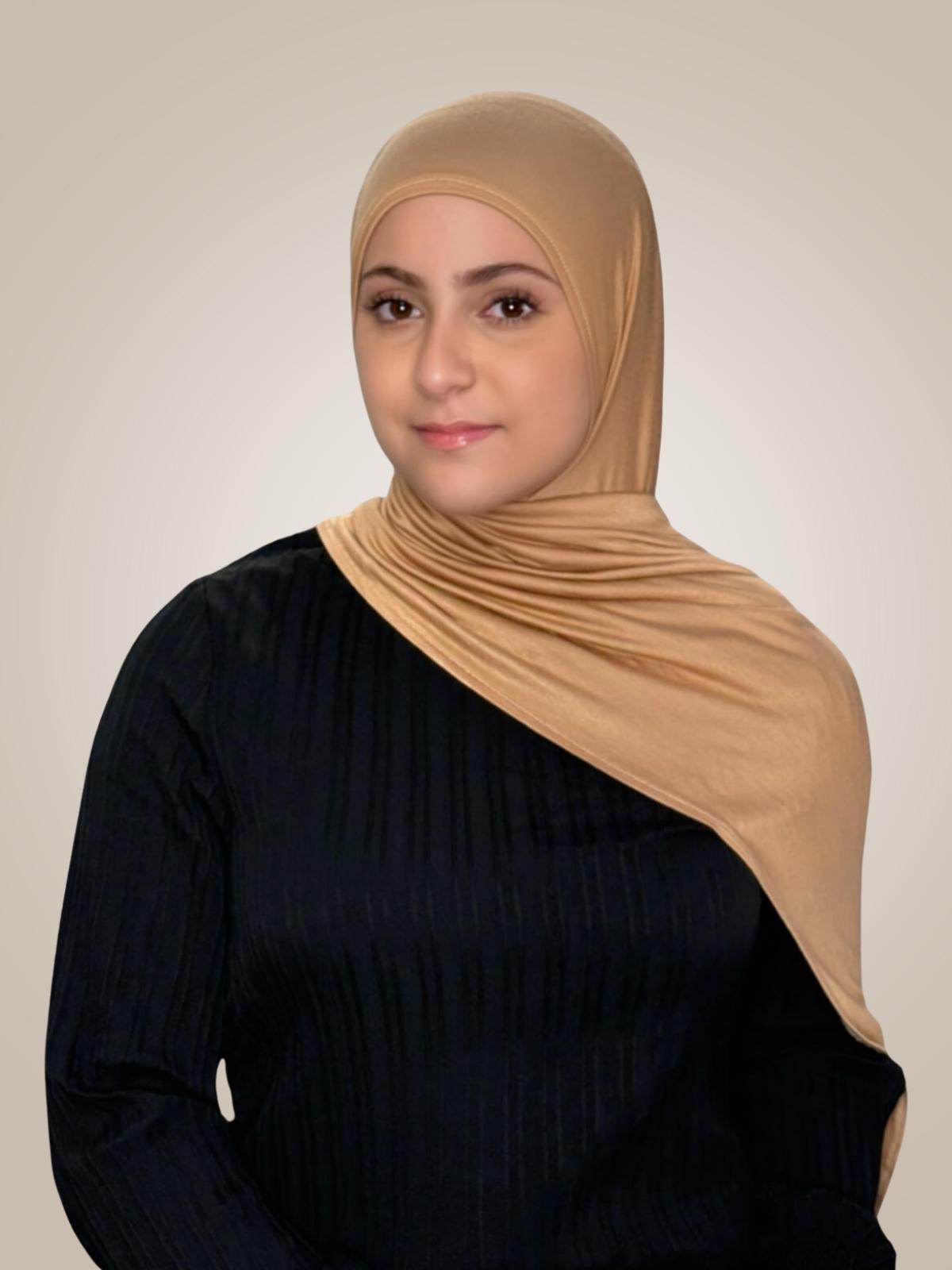 Modish Girl Pre-Sewn Jersey Hijab-Honey