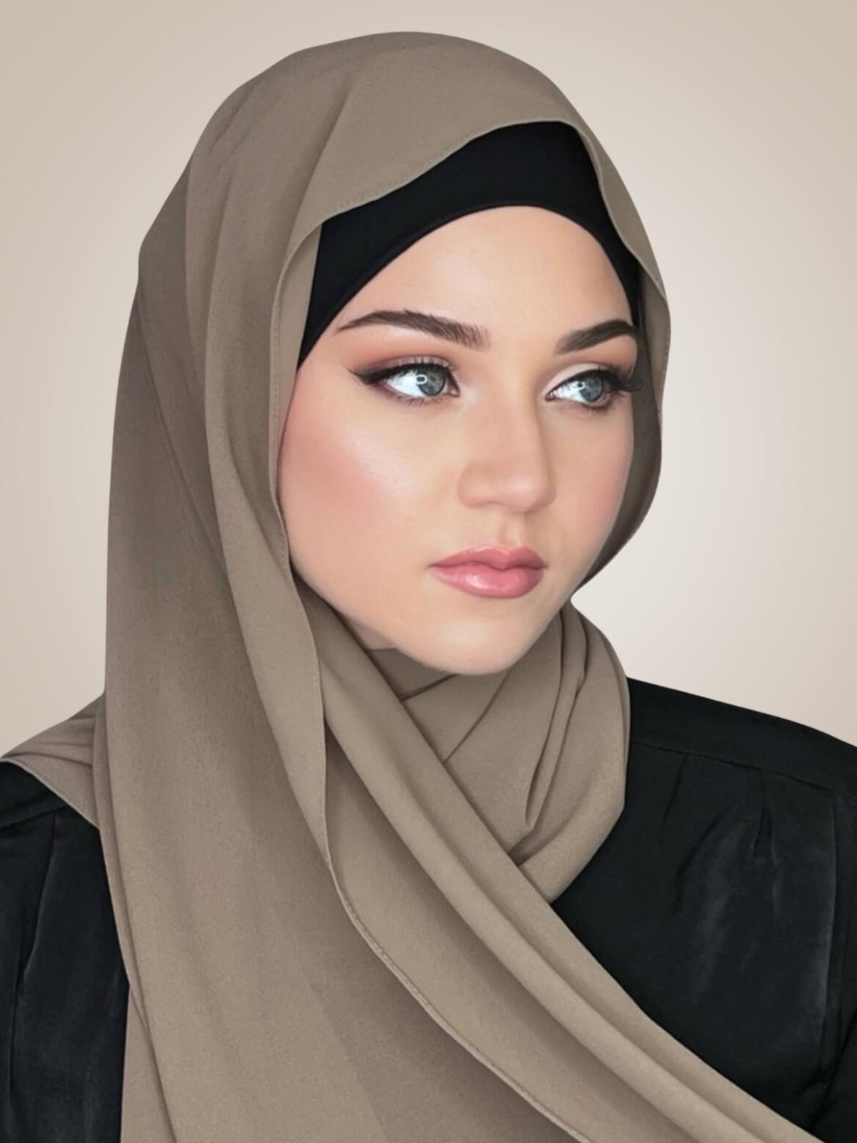 Classic Chiffon Hijab-Dark Khaki