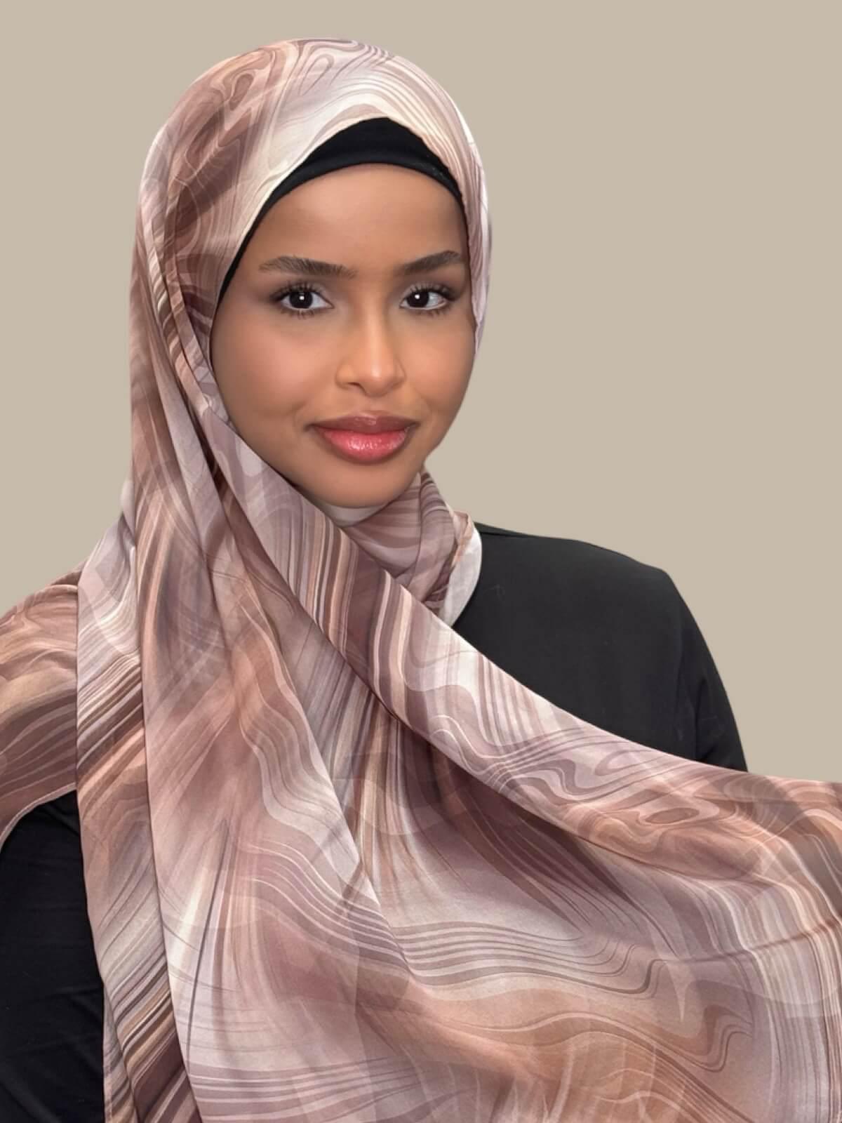 Printed Chiffon Hijab-Savanna Stripes