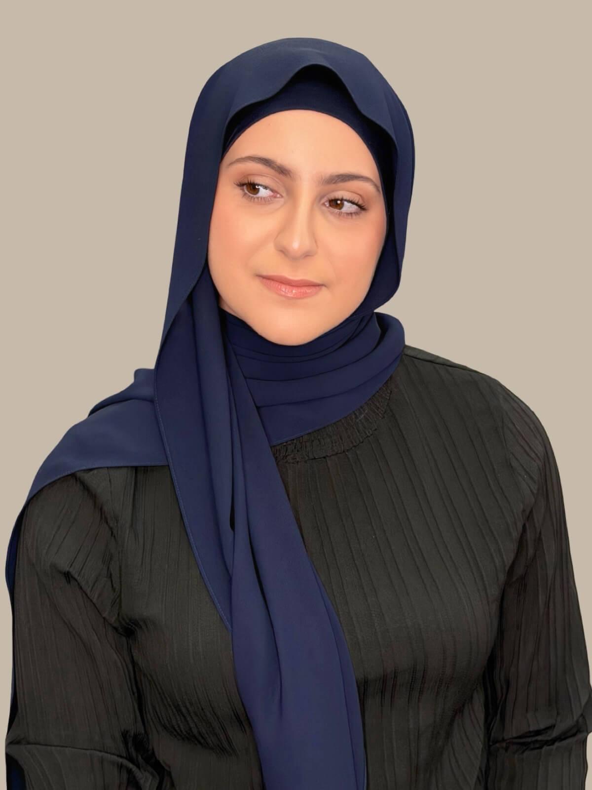 Modish Girl Matching Chiffon Hijab Set-Dark Slate