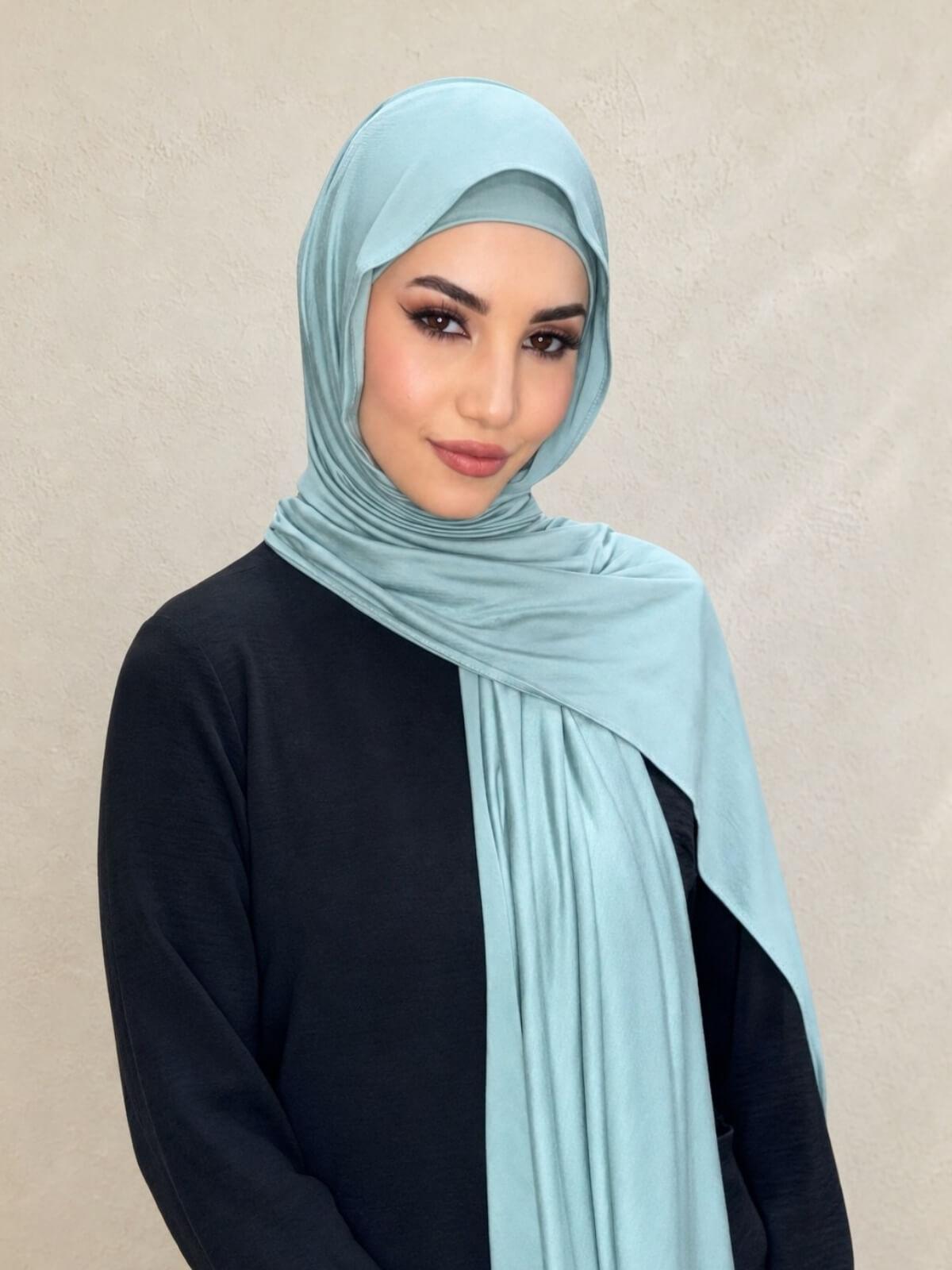 Premium Jersey Hijab-Pale Cyan