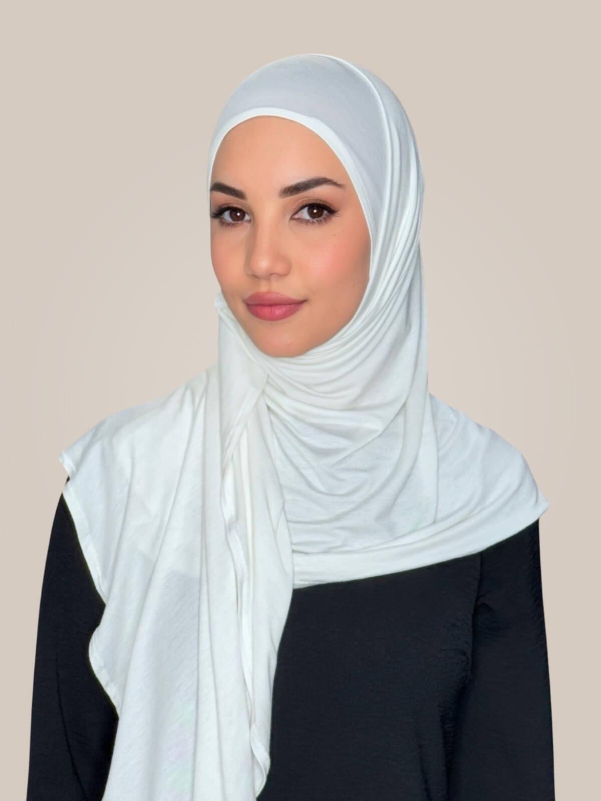 Pre-Sewn Jersey Hijab-Off White