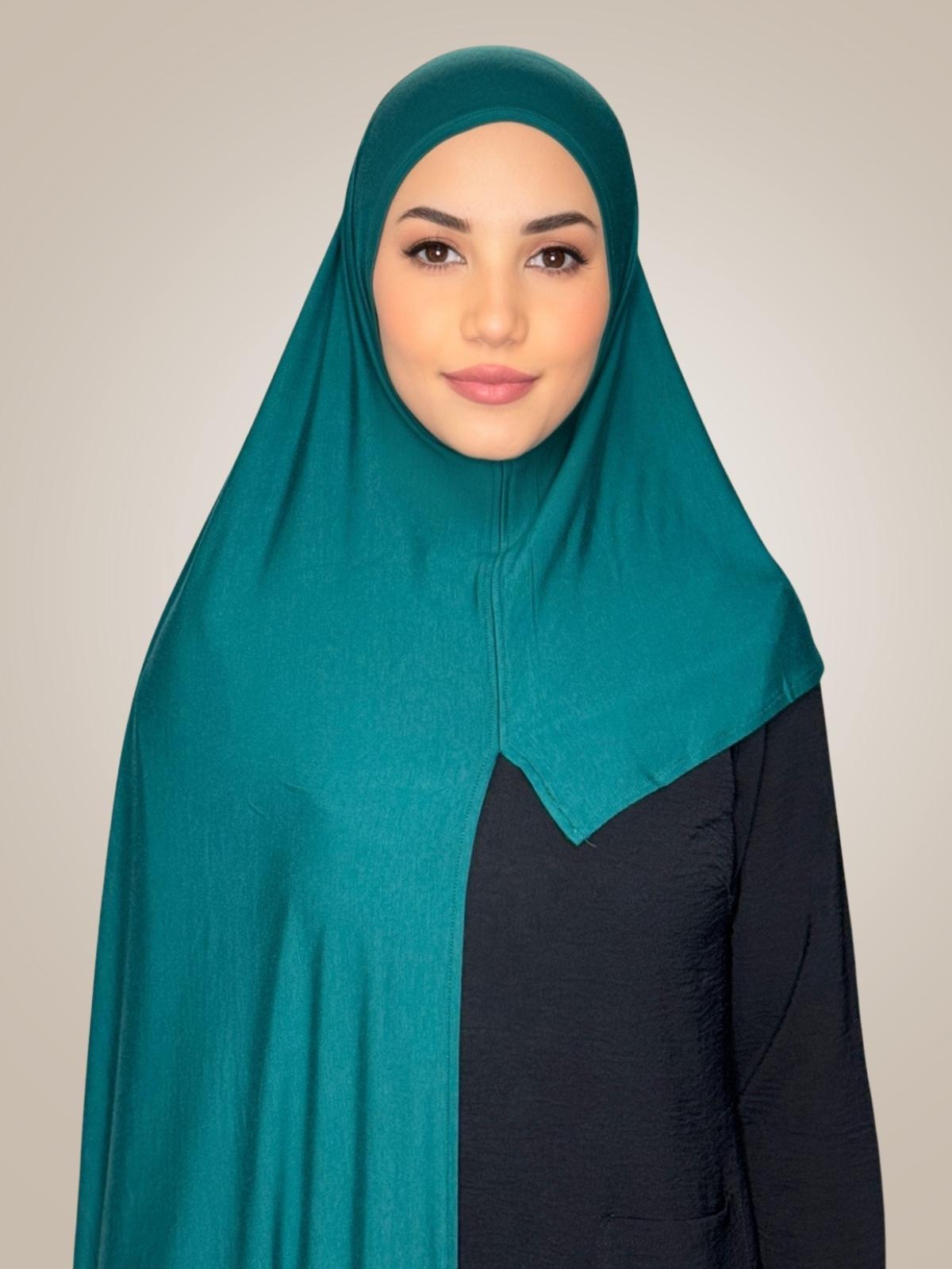 Pre-Sewn Jersey Hijab-Pine Green