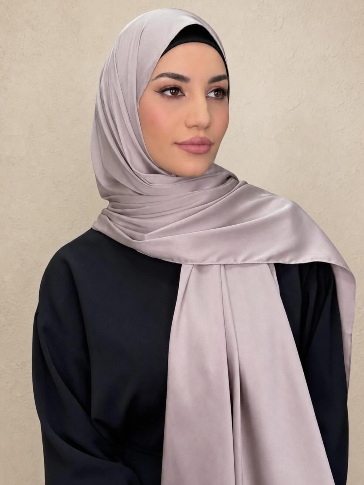 Premium Satin Hijab-Muted Mink