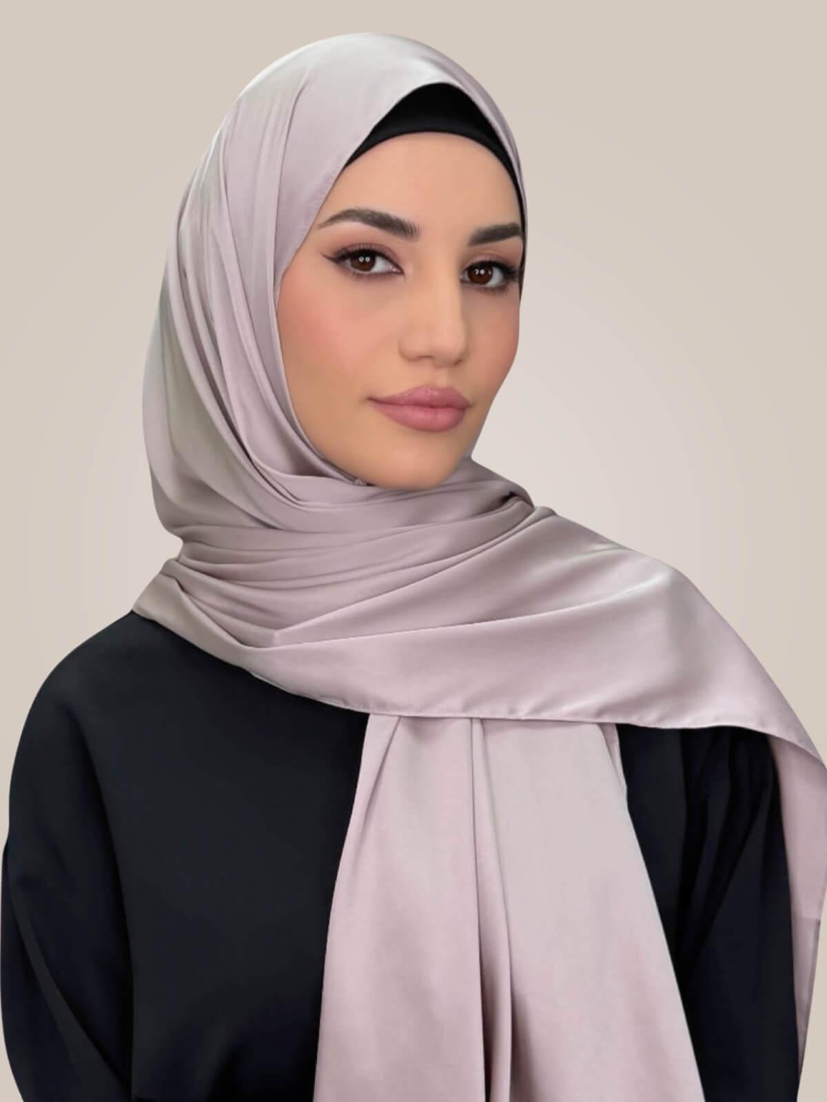 Premium Satin Hijab-Muted Mink
