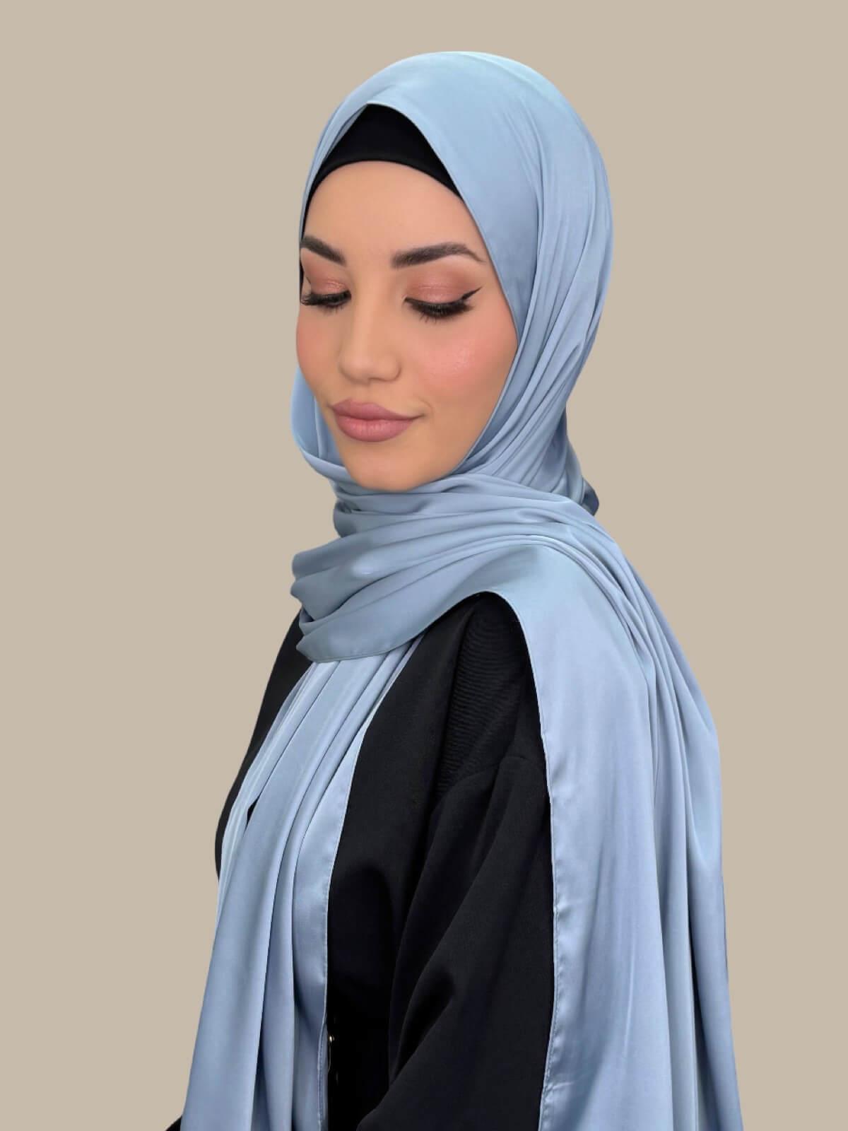Premium Satin Hijab-Denim Dust