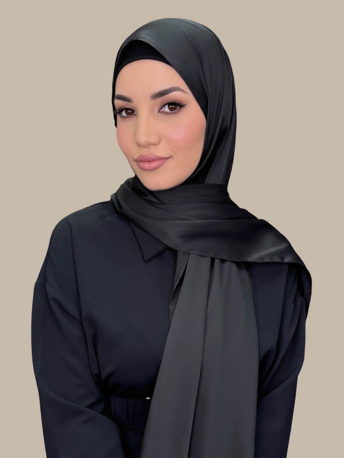 Premium Satin Hijab-Coal