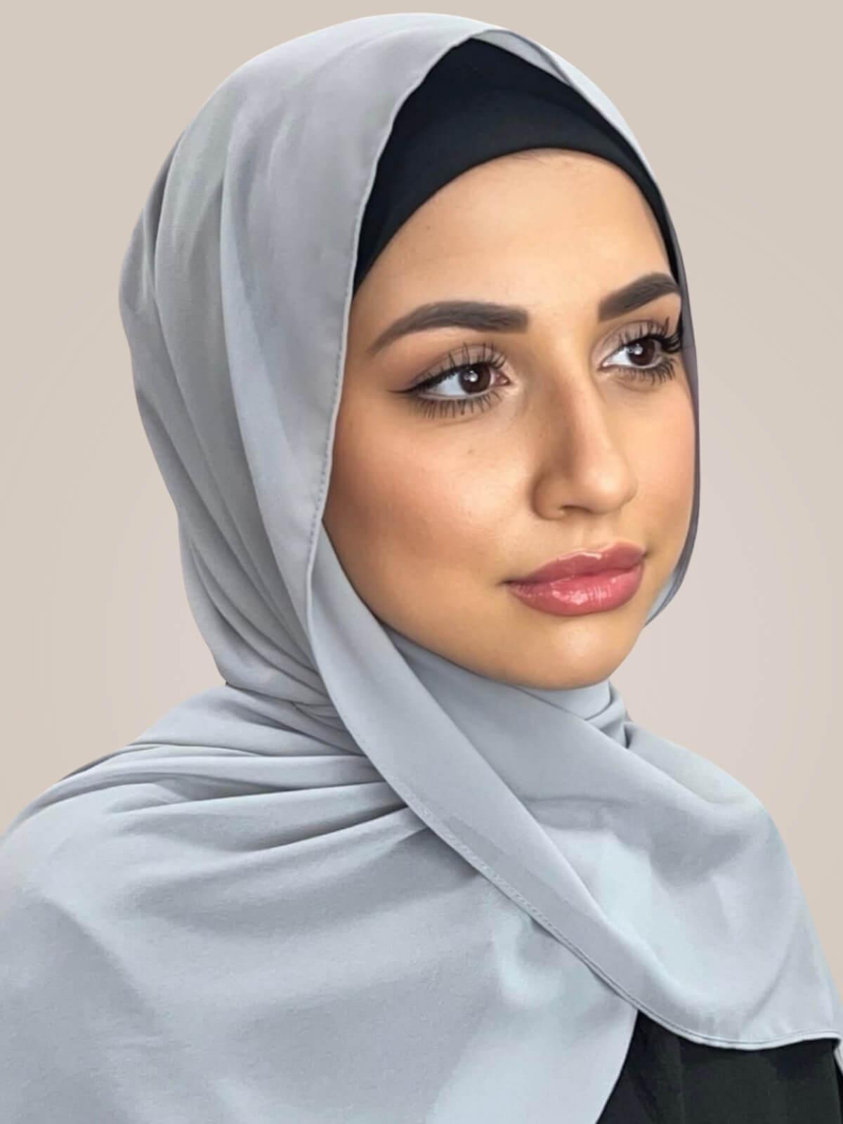 Luxury Chiffon Hijab-Chic Grey