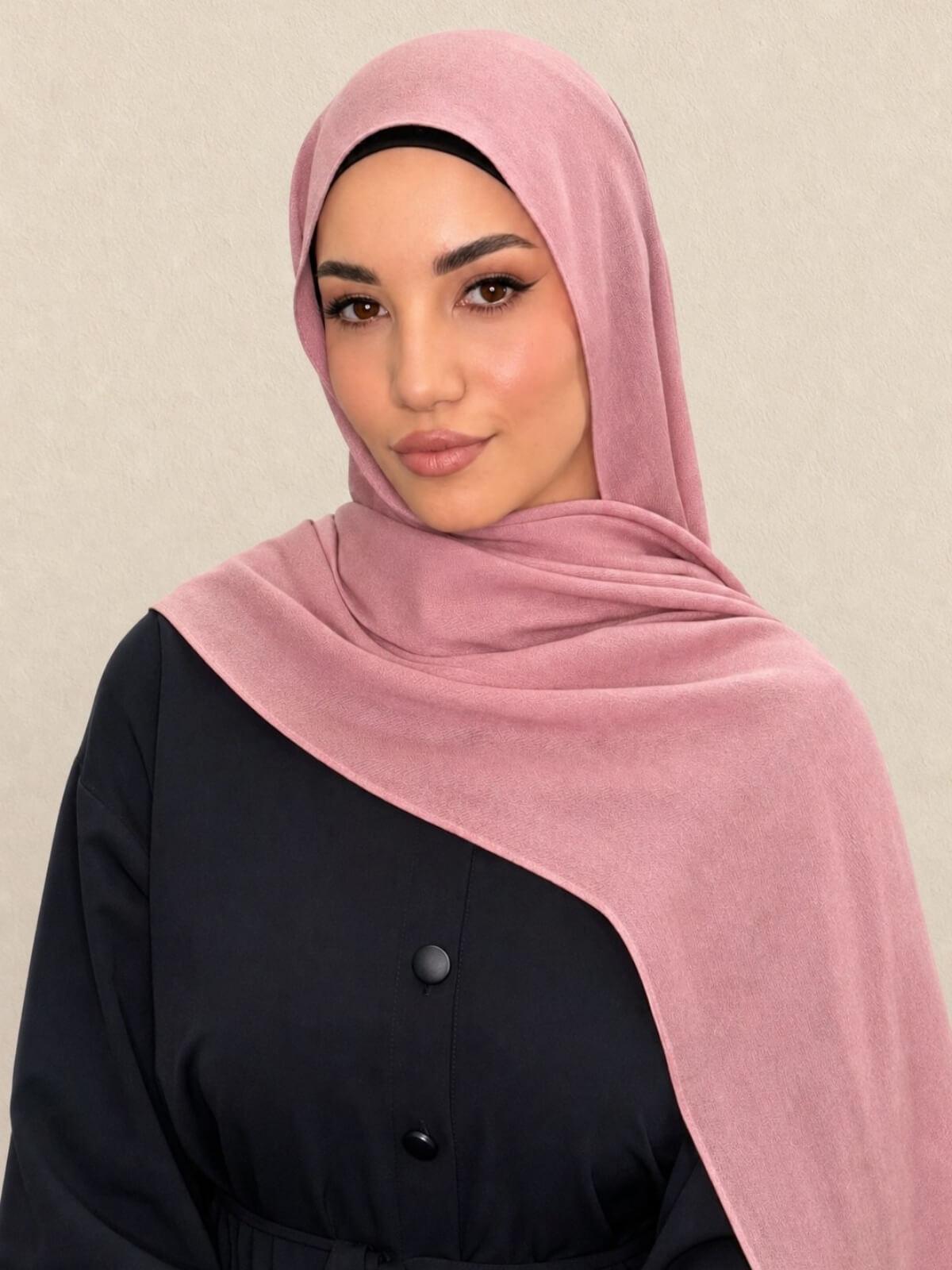 Cotton Modal Hijab-Misty Rose