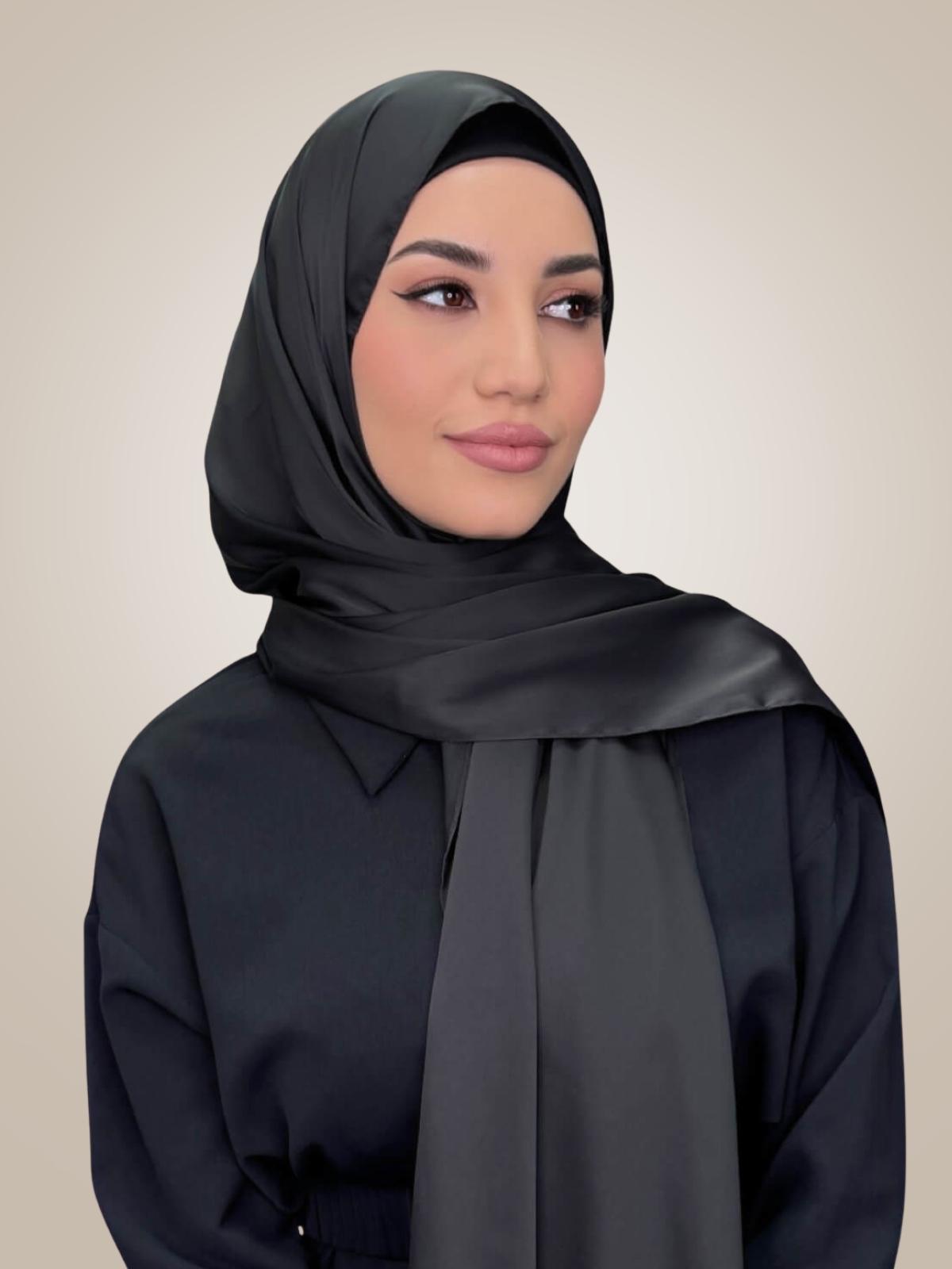 Premium Satin Hijab-Coal