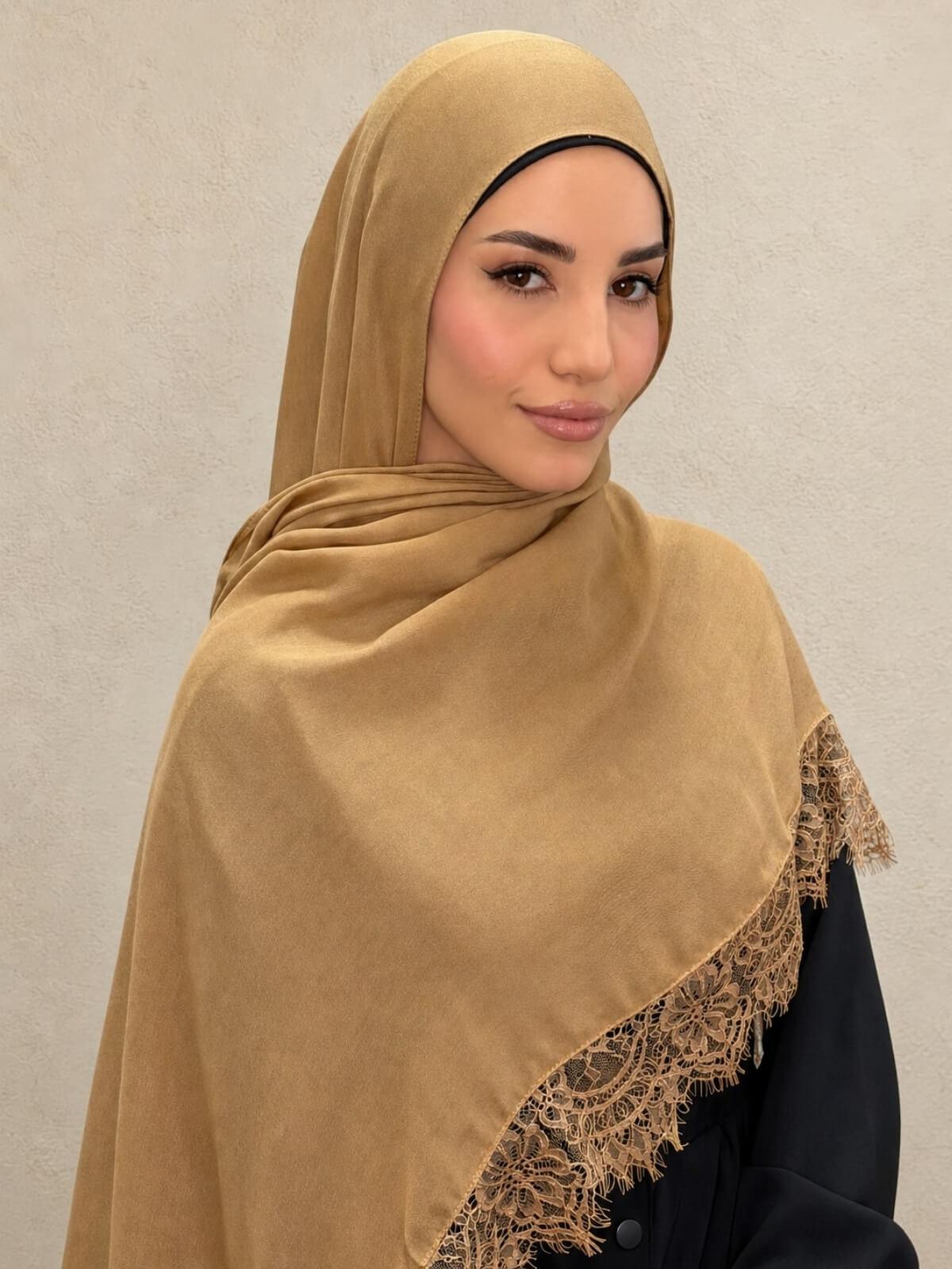 Lace Cotton Modal Hijab-Golden Hour